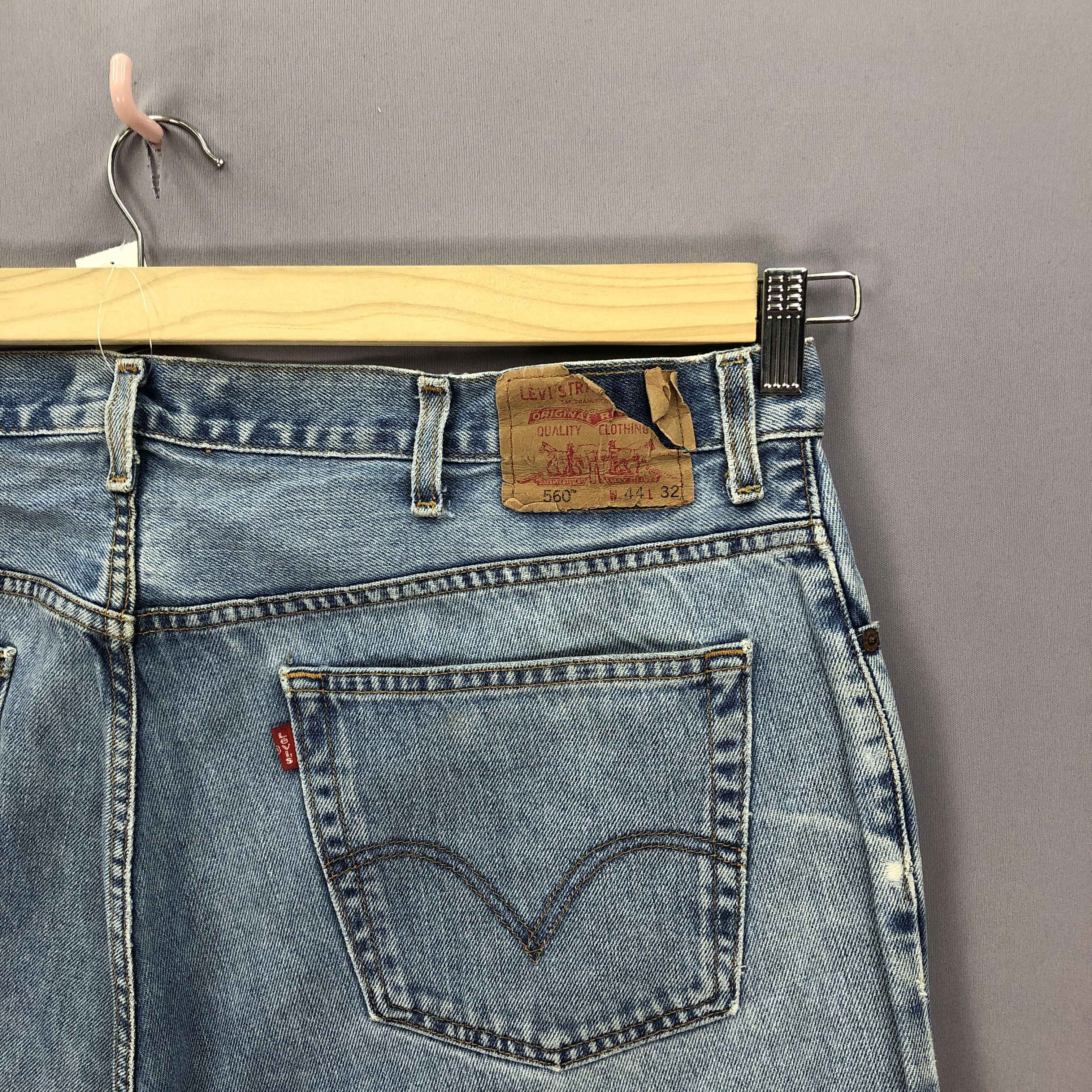 Levi's × Vintage Vintage Levis 560 Baggy Faded Jeans Levi's Light Wash Denim Size US 42 / EU 58 - 9 Thumbnail
