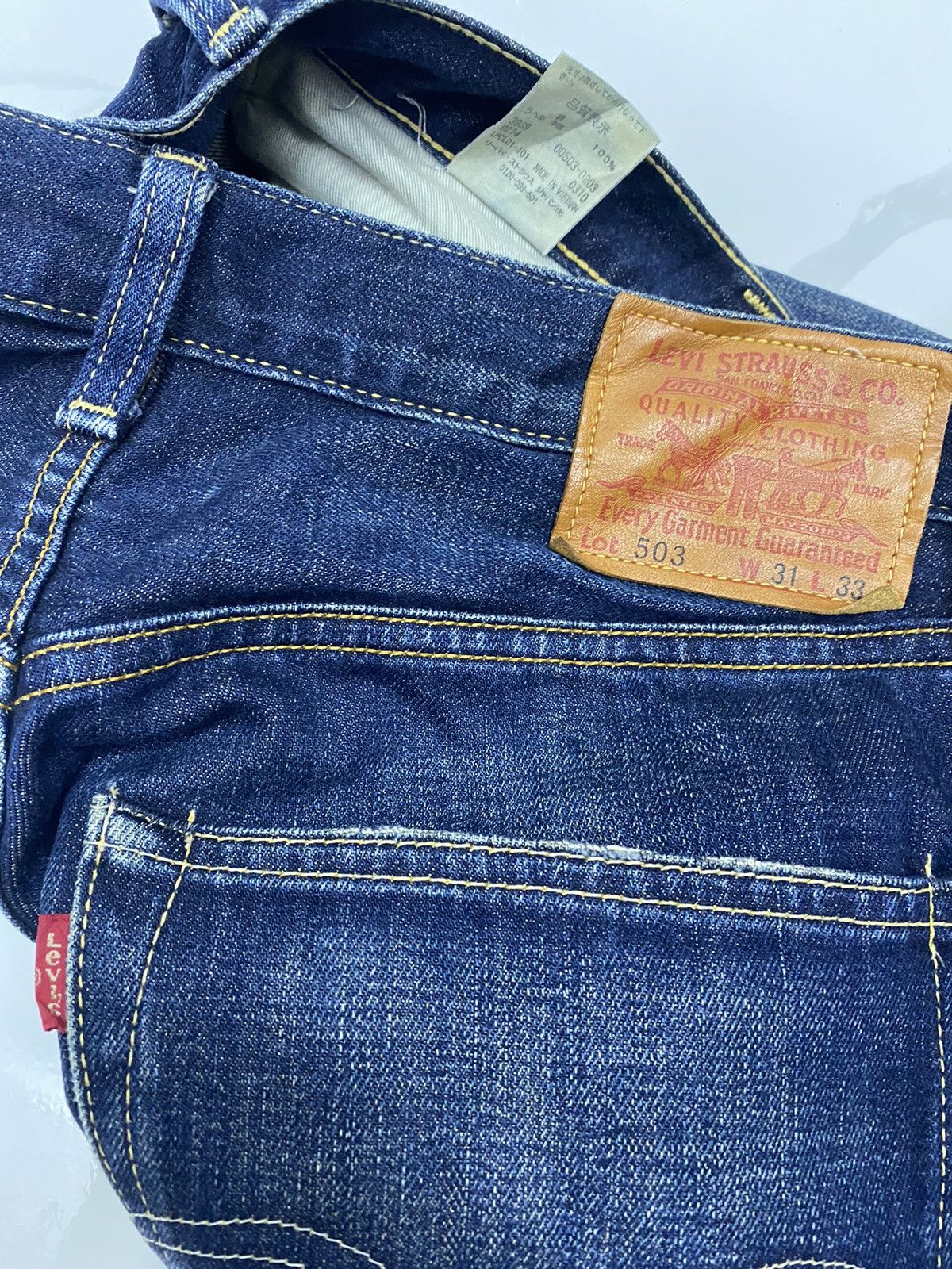 Levi's × Vintage LEVIS 503 MUD WASH BAGGY DISTRESSED SELVEDGE DENIM JEANS Size US 31 - 11 Thumbnail