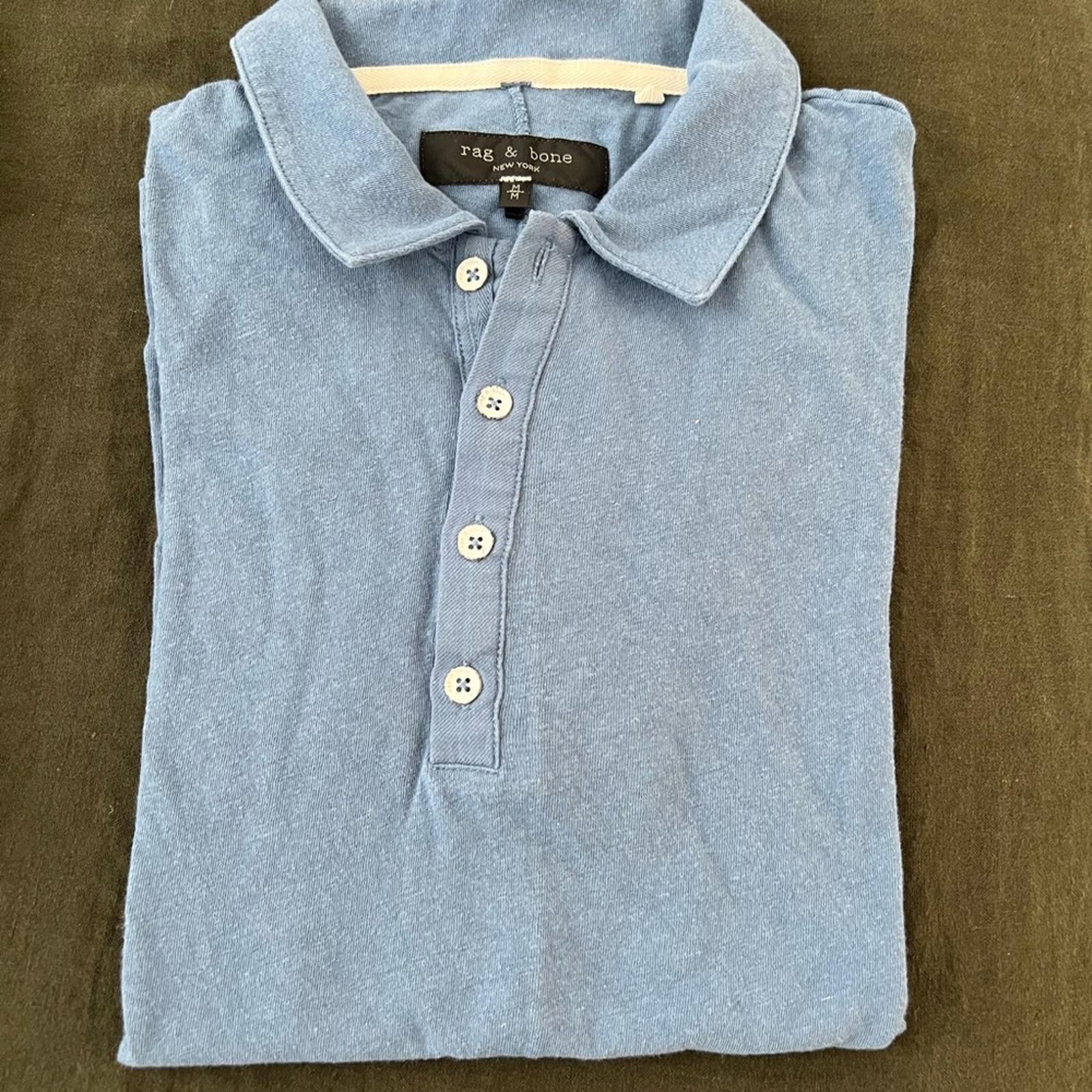Rag & Bone Rag & Bone Light Blue Polo Size US M / EU 48-50 / 2 - 2 Thumbnail