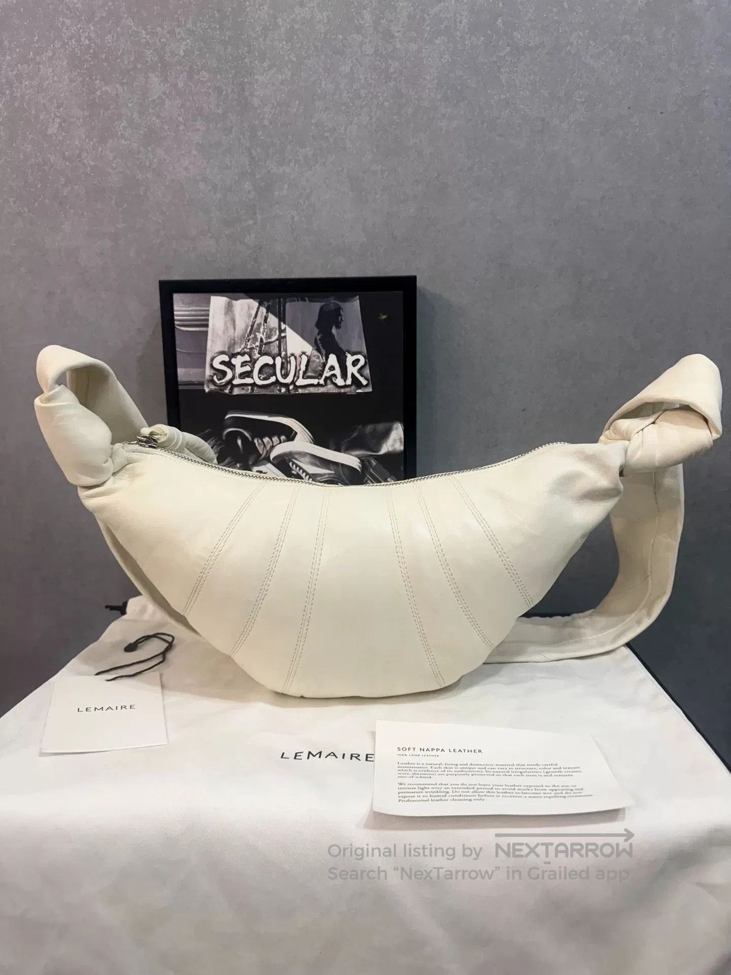 Lemaire Lemaire Small White Croissant Bag. Size ONE SIZE - 1 Thumbnail