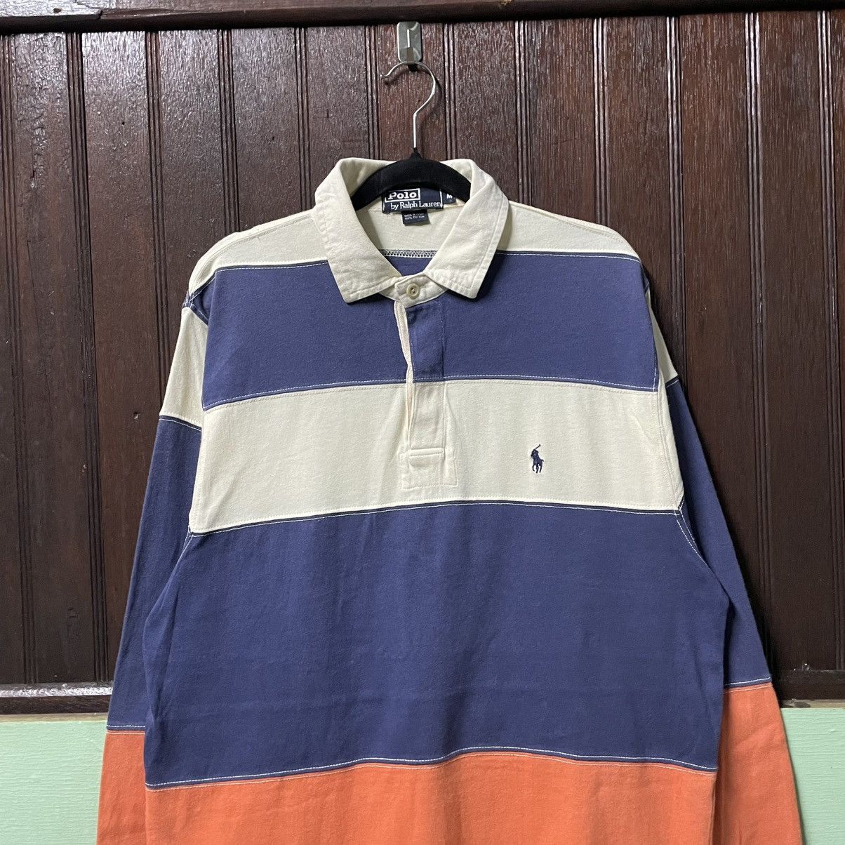 Polo Ralph Lauren 🔥Polo Ralph Lauren Small Pony Logo Striped Rugby Shirts Size US M / EU 48-50 / 2 - 3 Thumbnail