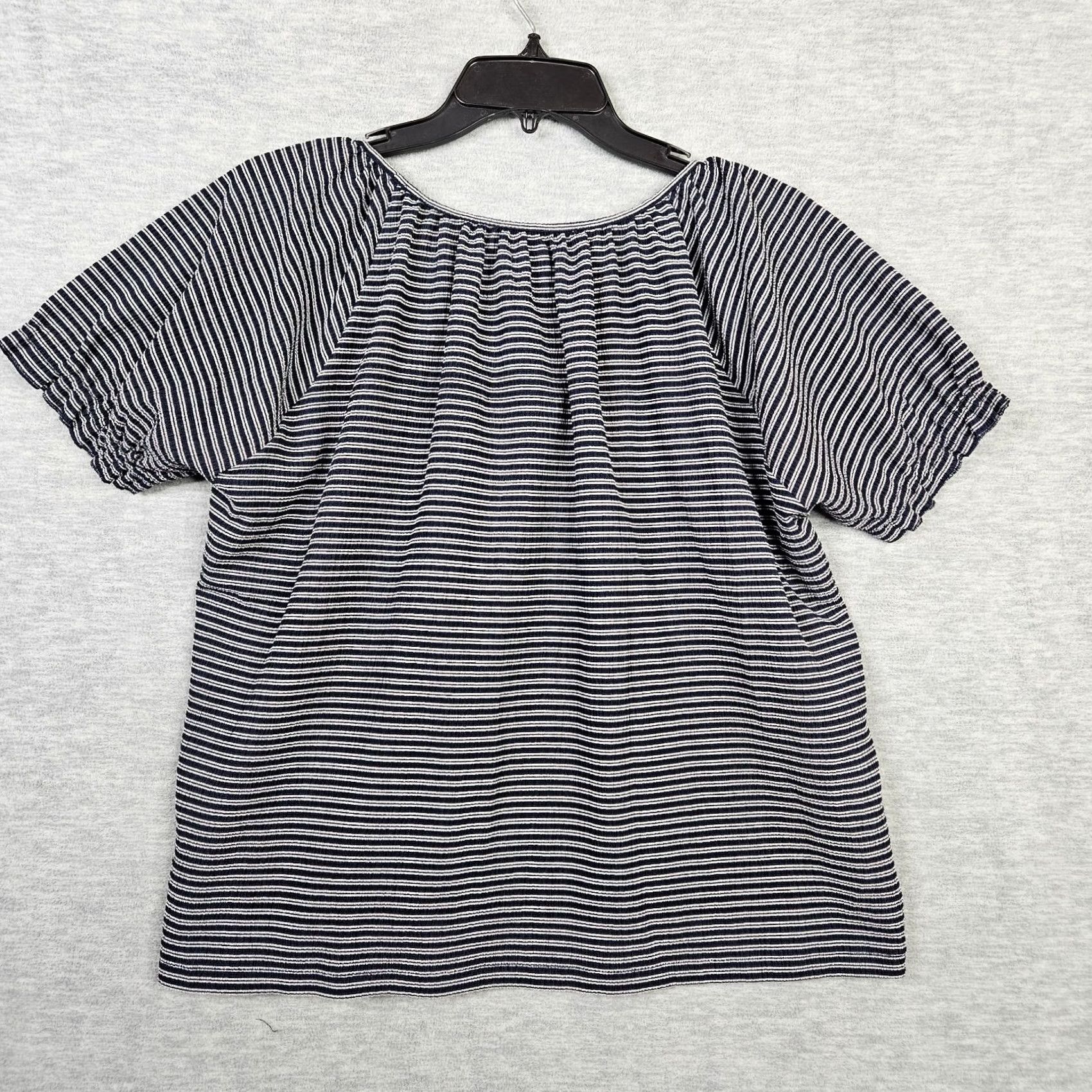 Madewell Madewell Stripes Round neck Waffle Top Women's Size M Multicolor Cotton Blend Blouse Short Sleeve Casual Regular Keyboard: Note - no extra text Size M / US 6-8 / IT 42-44 - 6 Thumbnail