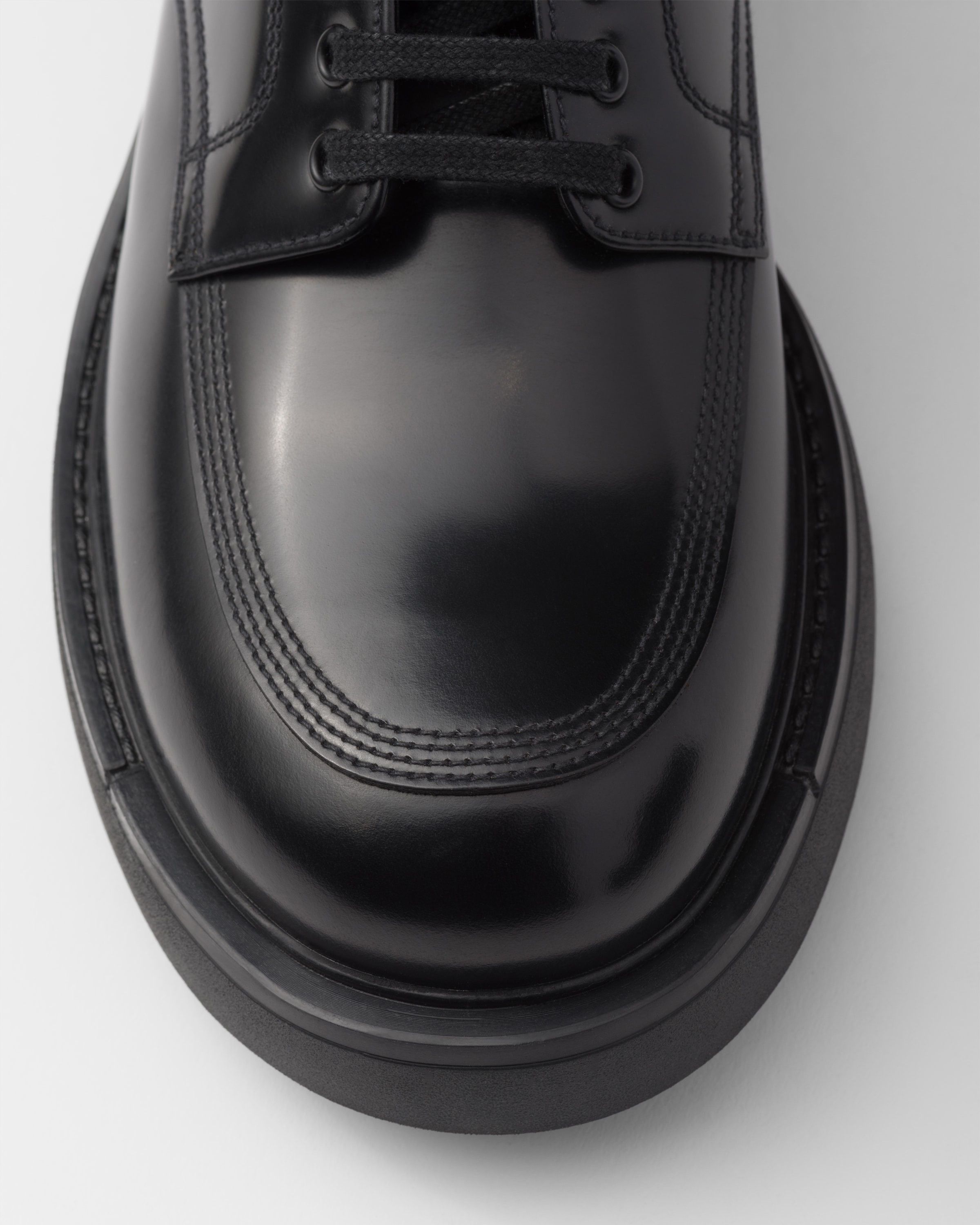 Prada o1bcso1str1025 Spazzolato Derby Shoes in Black Size US 9 / EU 42 - 6 Thumbnail