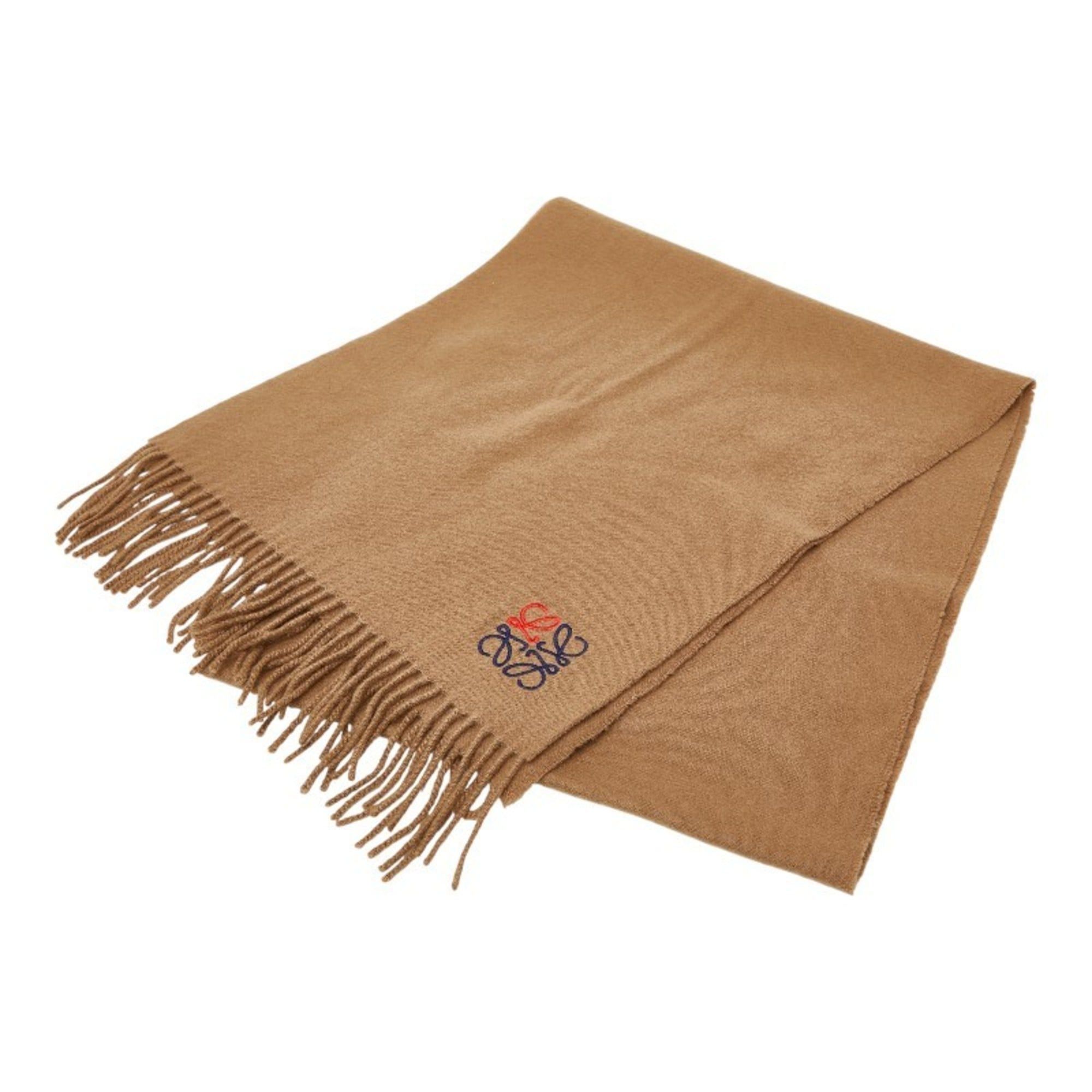 Loewe LOEWE Anagram Scarf, Brown, 100% Cashmere, Women's Size ONE SIZE - 1 Thumbnail
