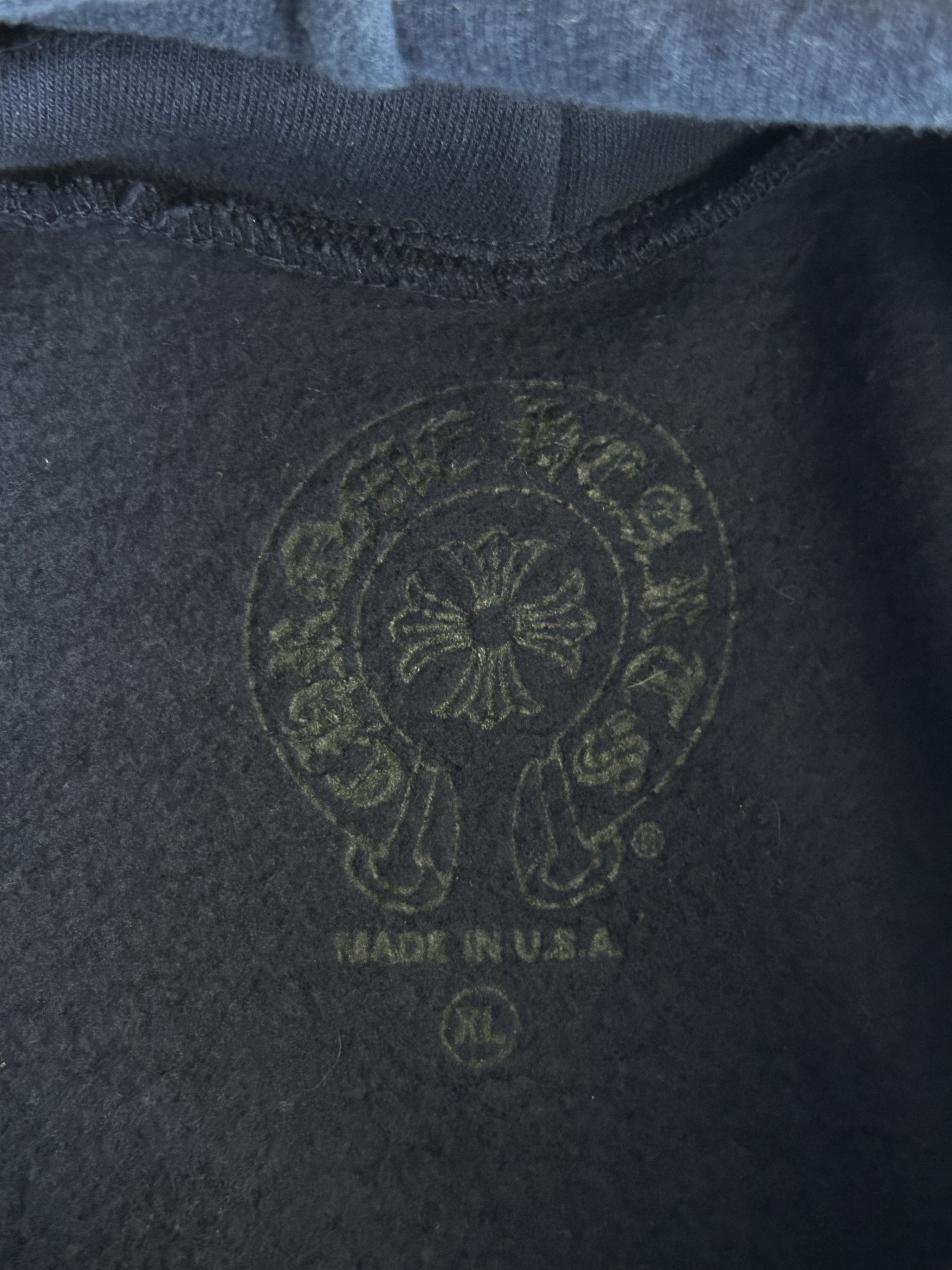 Chrome Hearts Chrome Hearts Navy & Yellow Script Logo Hoodie Size US XL / EU 56 / 4 - 3 Thumbnail