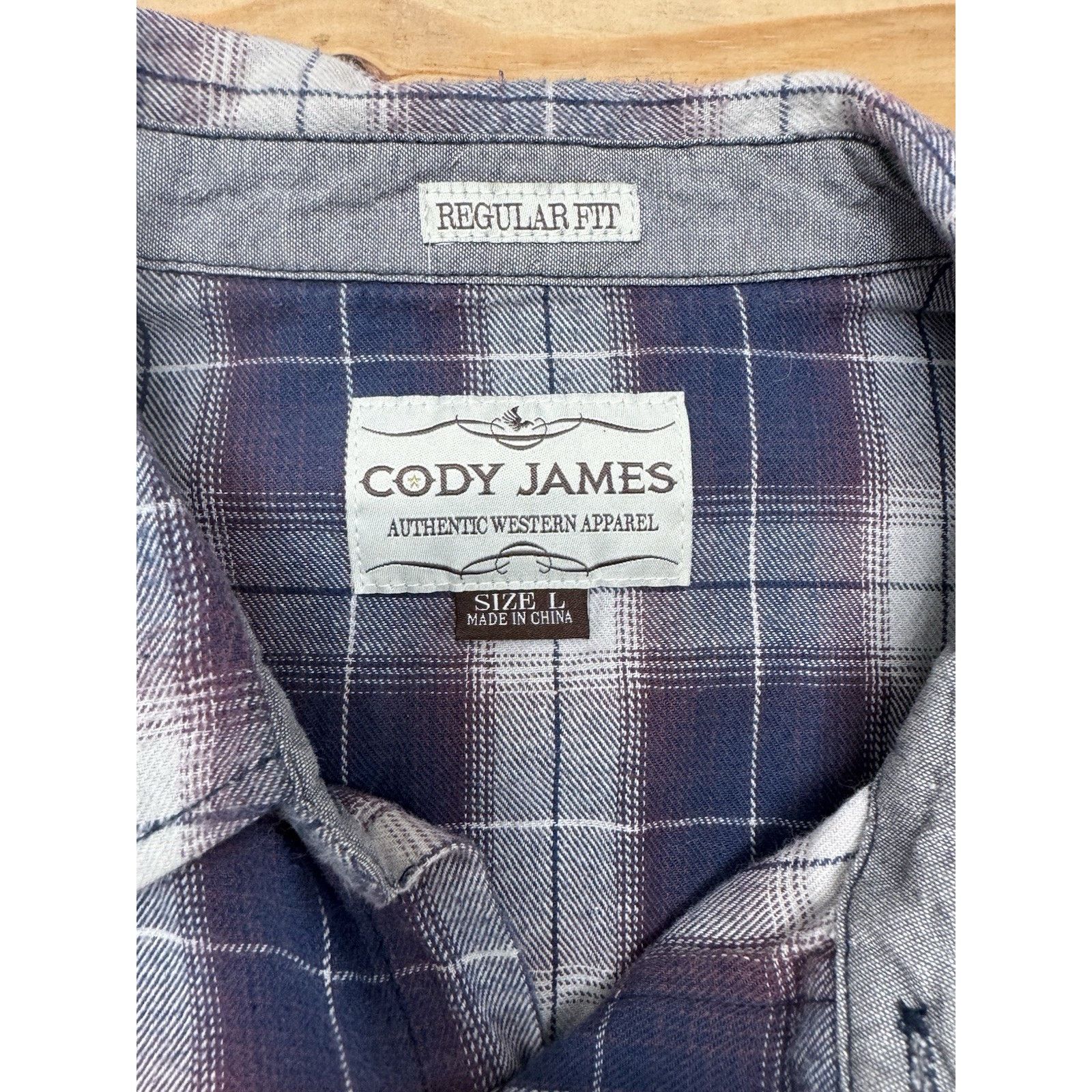 Cody James Cody James Long Sleeve Western Flannel Purple Plaid L Size US L / EU 52-54 / 3 - 7 Thumbnail