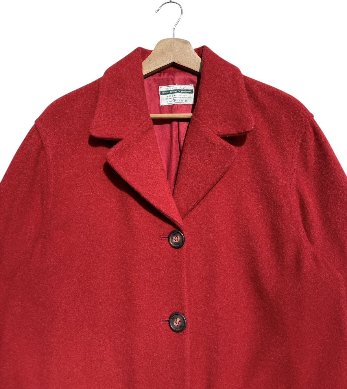 United Colors Of Benetton RARE🔥 United Colors Of Benetton Wool Peacoat Wintercot Size L / US 10 / IT 46 - 4 Thumbnail