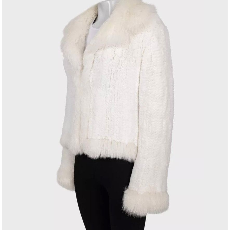 Valentino Valentino Roma Luxurious White Rabbit & Fox Fur Coat Sz. XL Size XL / US 12-14 / IT 48-50 - 2 Thumbnail