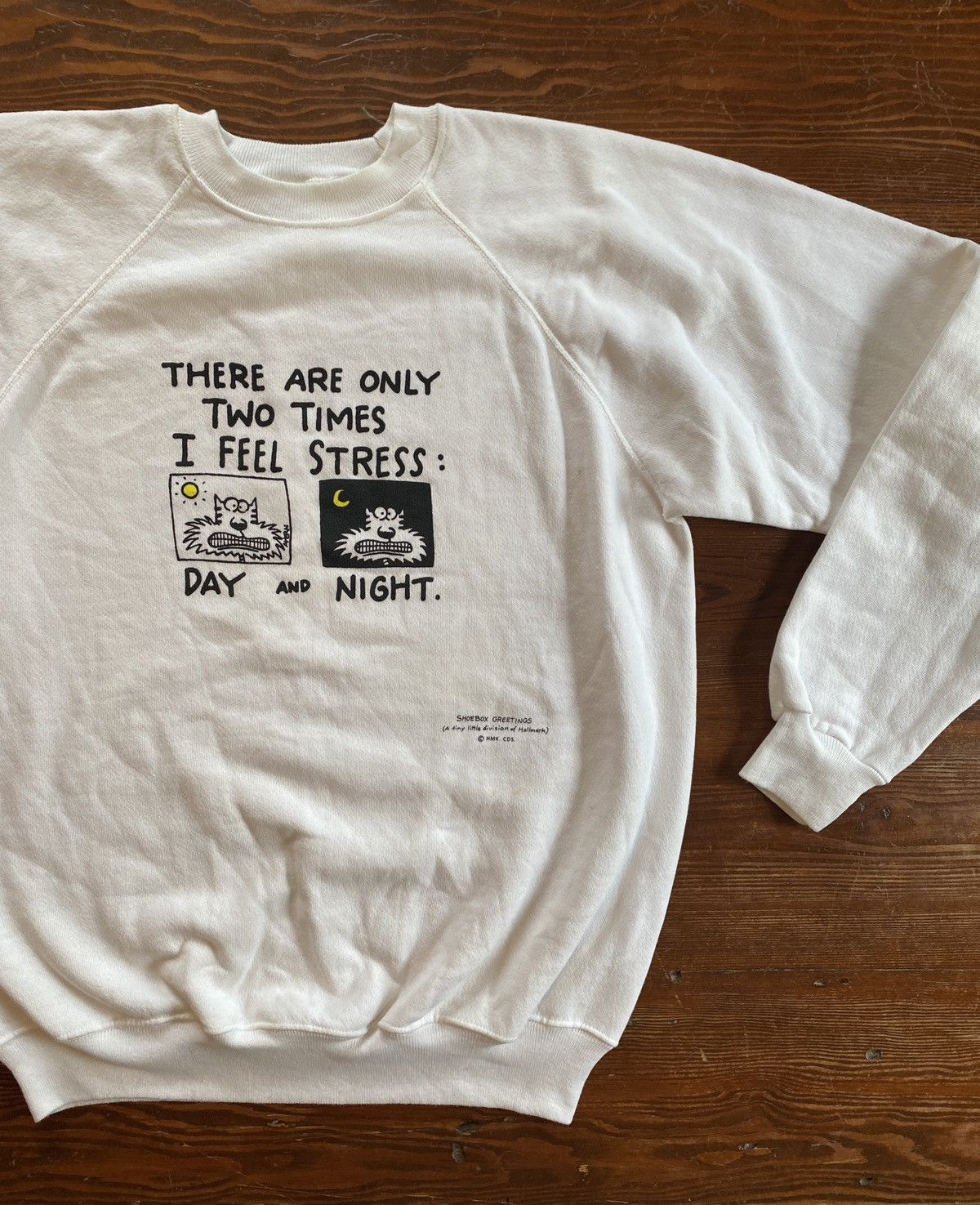 Vintage Vintage Always Stressed Cat Comic Raglan Crewneck Sweatshirt Size US XL / EU 56 / 4 - 1 Thumbnail
