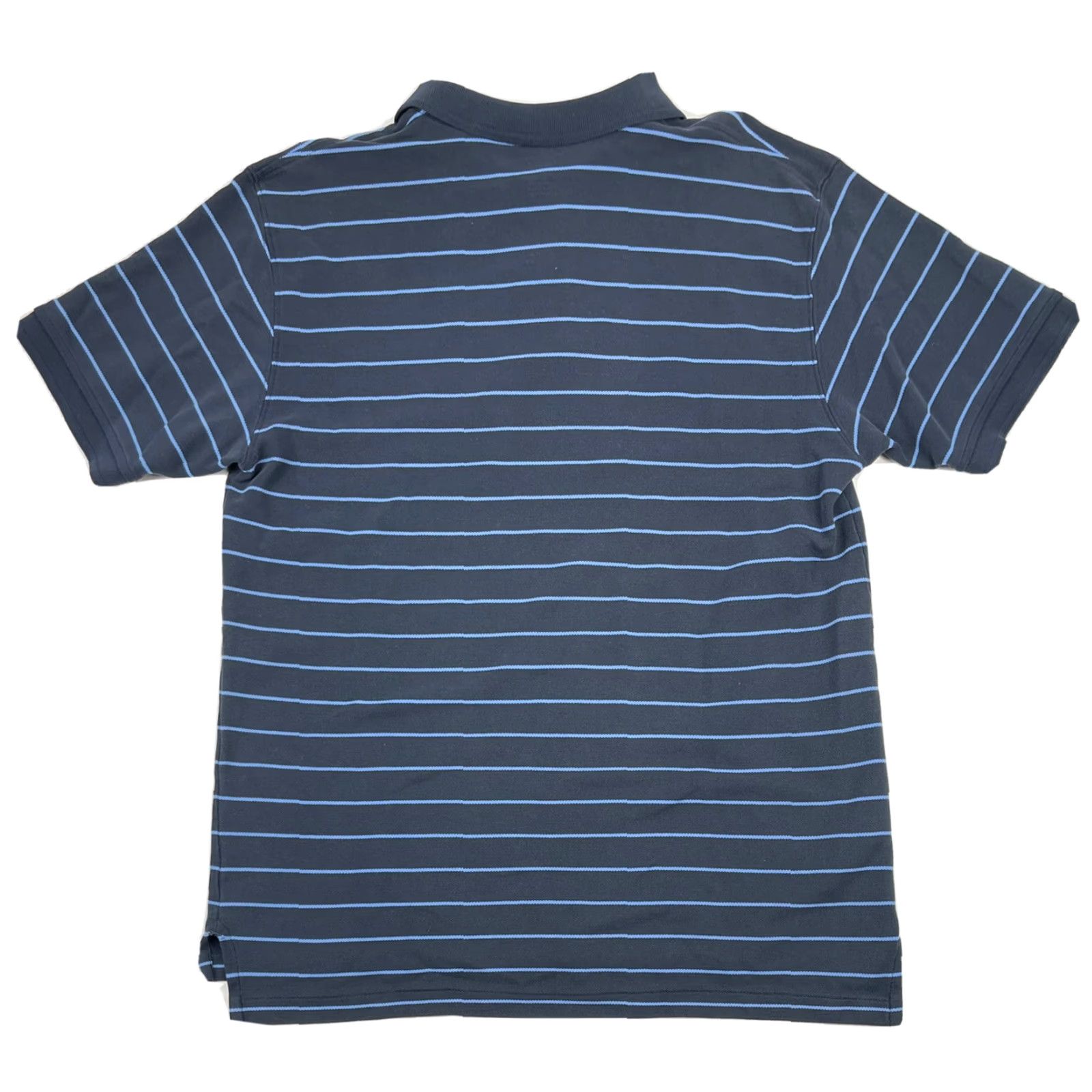 Vintage LL Bean Polo Shirt Striped Navy Light Blue Short Sleeve Sz L Mens Size US L / EU 52-54 / 3 - 3 Thumbnail