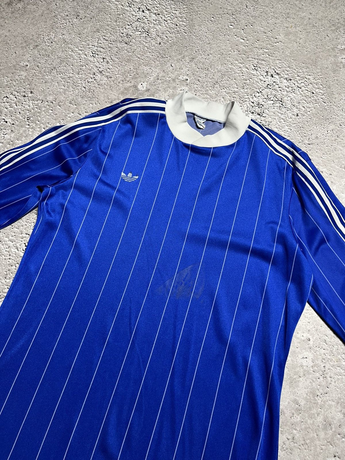 Adidas × Vintage Vntg Adidas Ventex Jersey Made in Tunisia Blue Striped Shirt Size US L / EU 52-54 / 3 - 5 Thumbnail
