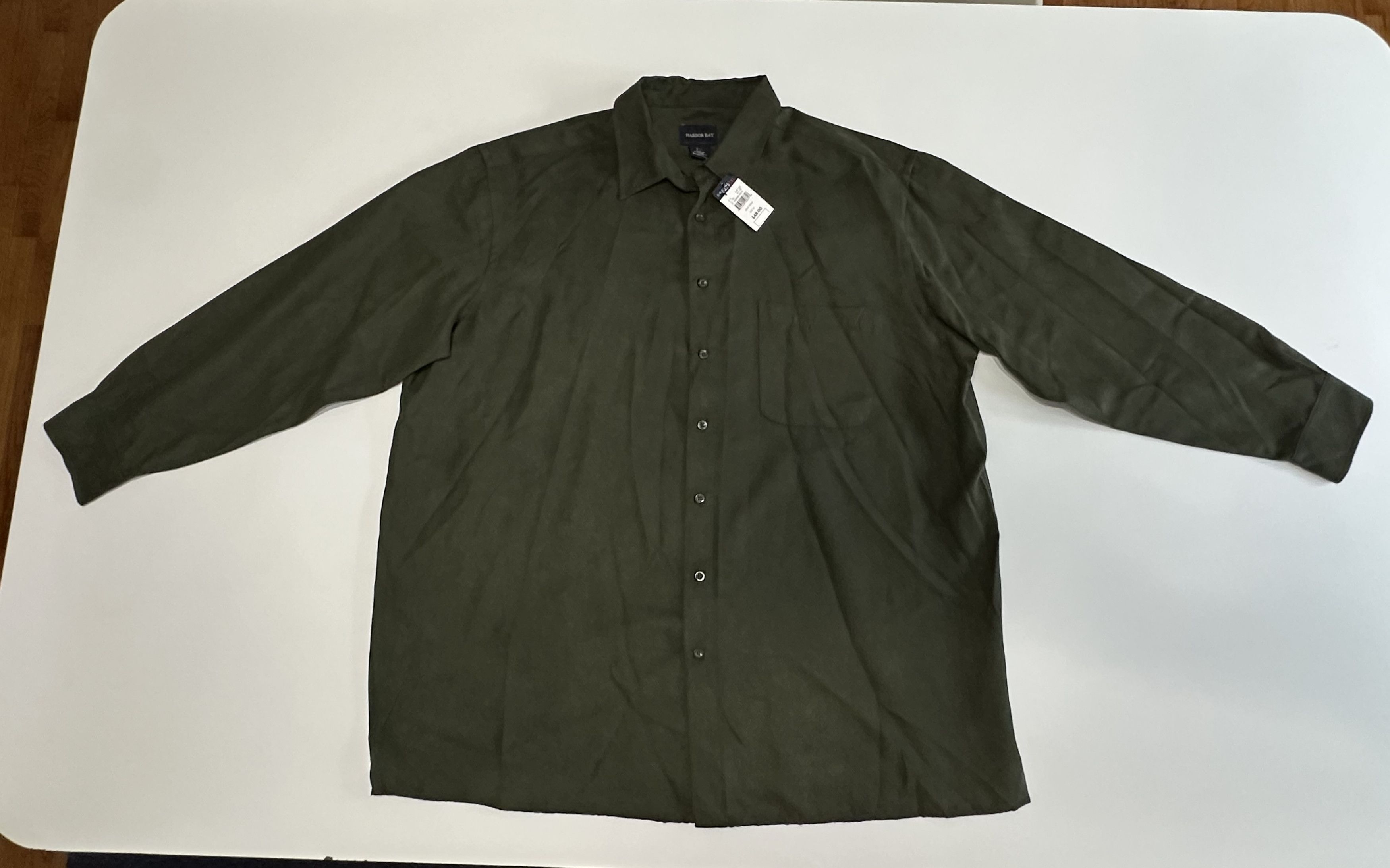 Other Harbor Bay Men’s Long Sleeve Button Down XL Olive Green NWT Size US XL / EU 56 / 4 - 1 Thumbnail