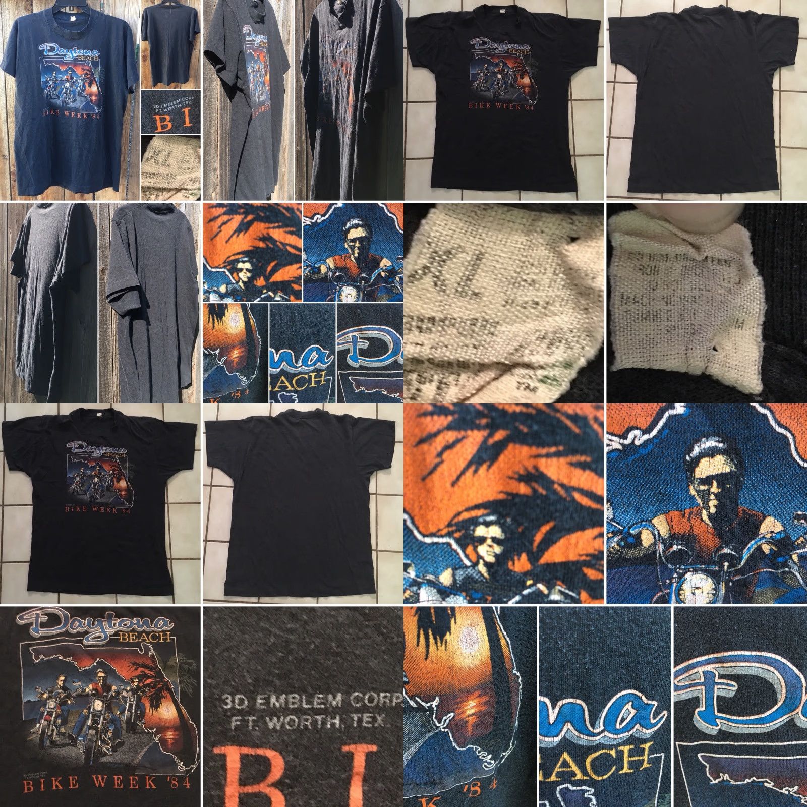 Vintage VINTAGE Daytona Beach Bike Week 84 T Shirt 3D Emblem Biker Tee XL 1980s Black Mens graphic tee Size US XL / EU 56 / 4 - 8 Thumbnail
