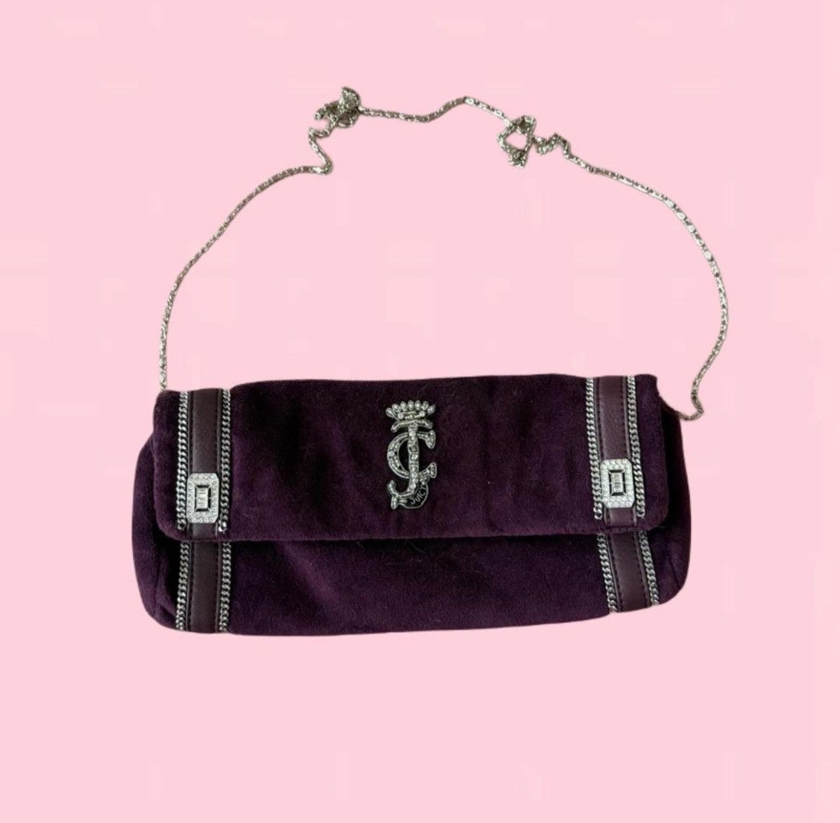 Juicy Couture Juicy couture vintage velour purple and silver clutch purse Size ONE SIZE - 1 Thumbnail