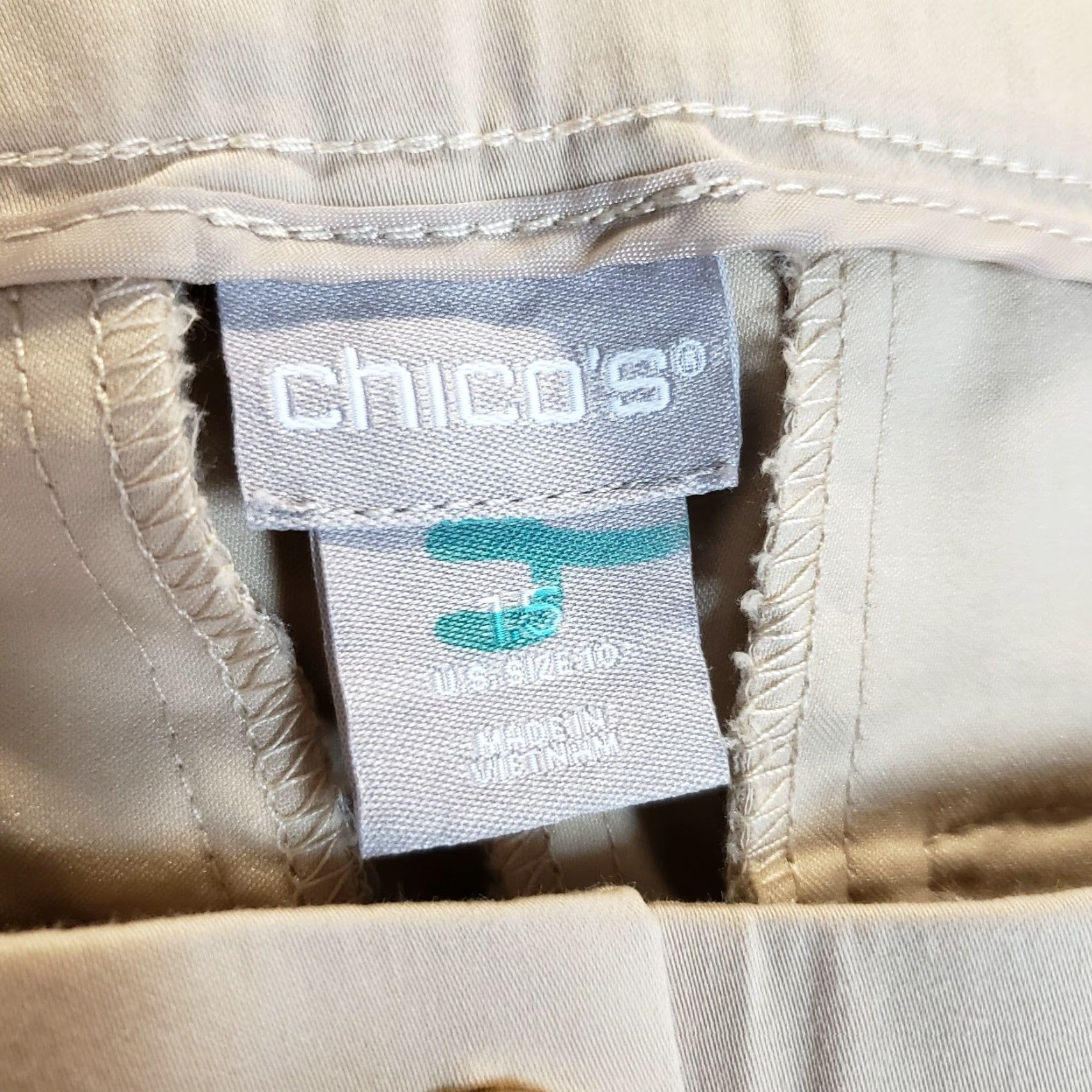Vintage Chico's Womens Pants Sz 10 Roll Up High Rise Cotton Blend Tan Brown Inseam 27.5 Vintage: No Mens Womens Girls Boys Size 32" / US 10 / IT 46 - 7 Thumbnail