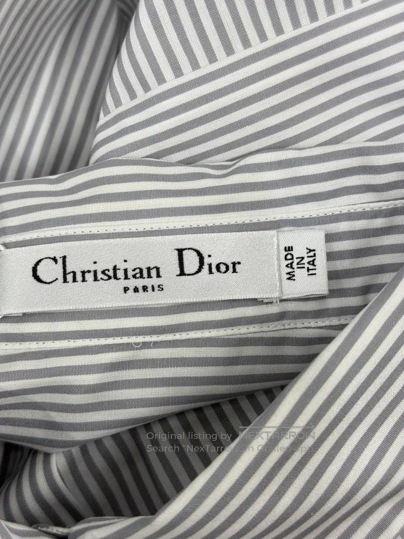 Dior Dior Striped shirt with beaded beads Size XS / US 0-2 / IT 36-38 - 4 Thumbnail