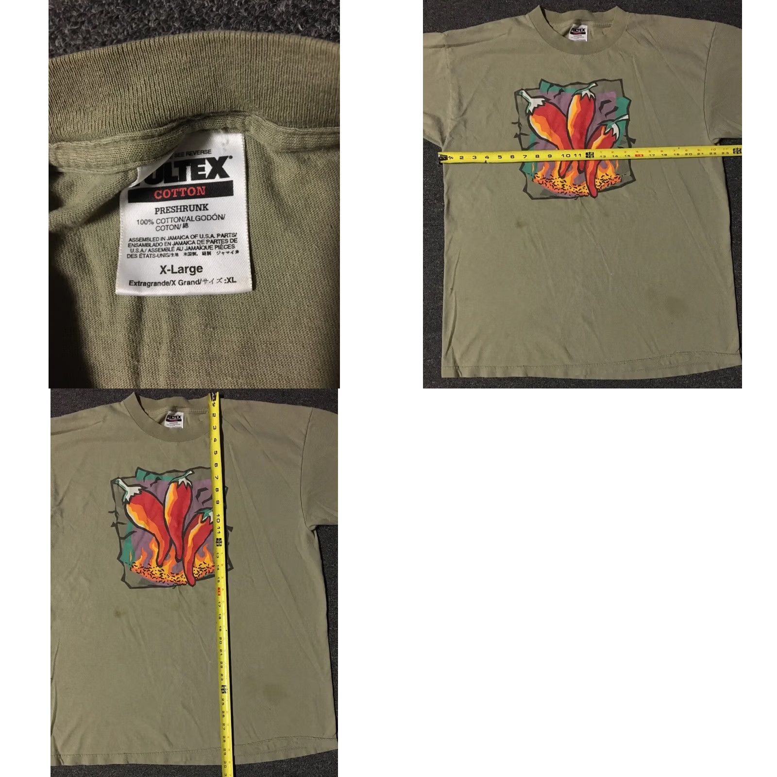 Vintage Vintage 90s Chili Pepper Faded Distress Shirt XL Flames Fire Skate Surf Grunge Punk Size US XL / EU 56 / 4 - 8 Thumbnail