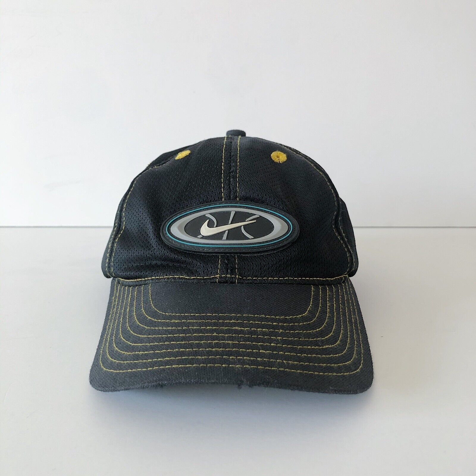Nike 1990s Nike Adjustable Hat Black White Tag Circle Logo VTG OS Size ONE SIZE - 2 Thumbnail