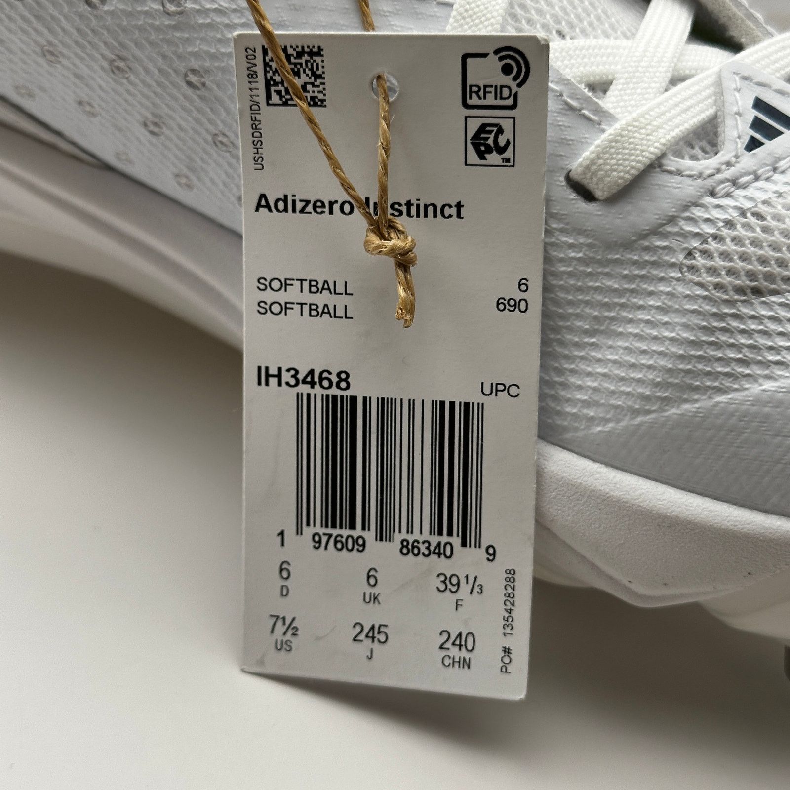 Adidas Adidas Wms 7.5 Softball Shoe Adizero Instinct IH3468 White Size US 7.5 / IT 37.5 - 9 Thumbnail