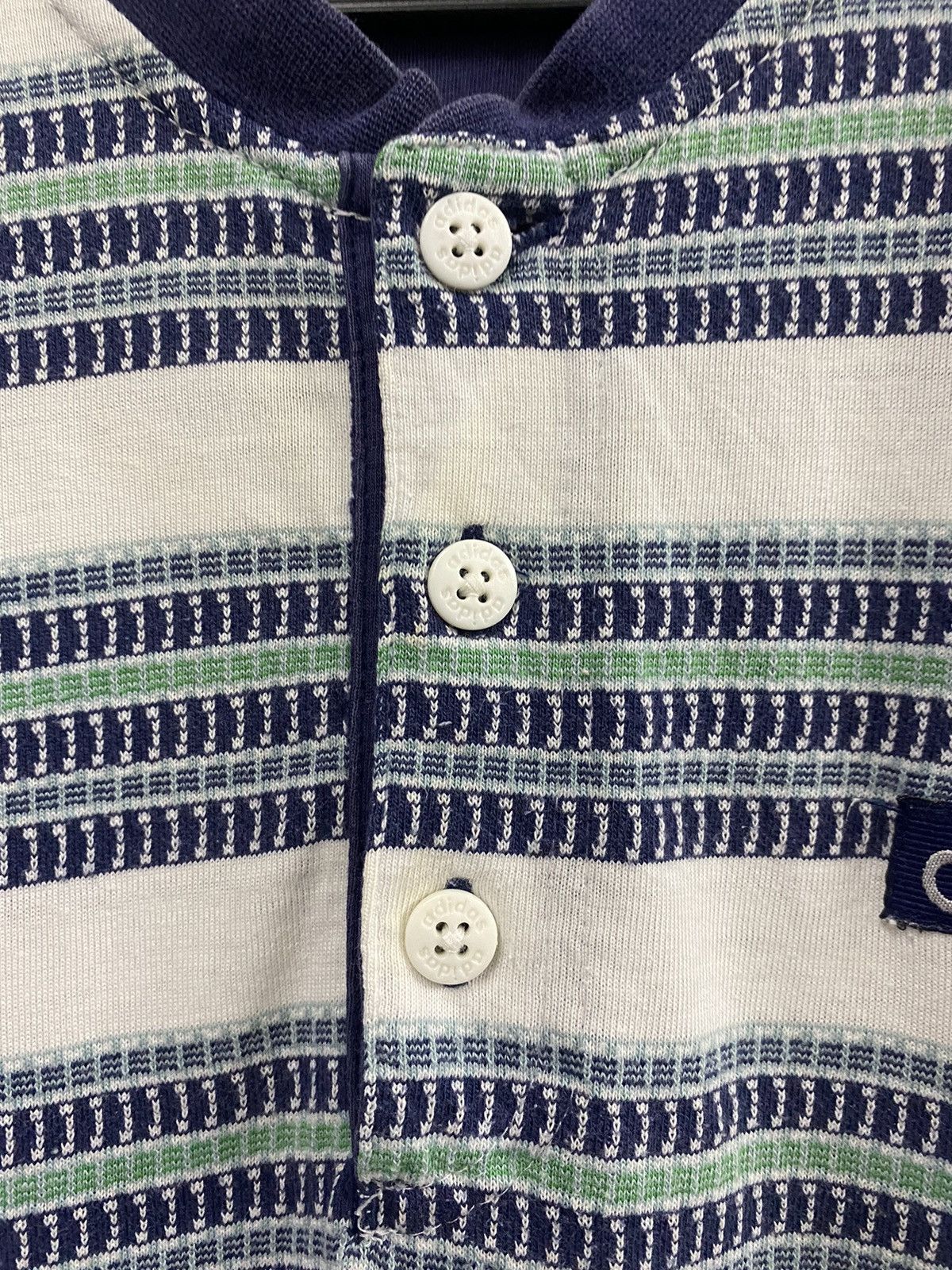 Adidas × Vintage Vintage adidas Button up Tshirt Ringer stripe 🚄 Size US M / EU 48-50 / 2 - 5 Thumbnail