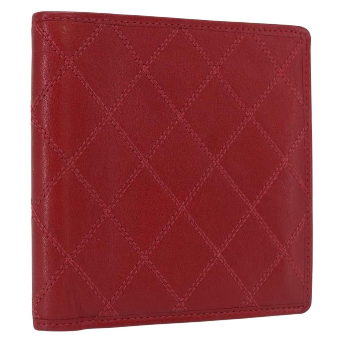 Chanel Chanel Matelasse Wallet Lamb Skin Red CC Size ONE SIZE - 1 Thumbnail