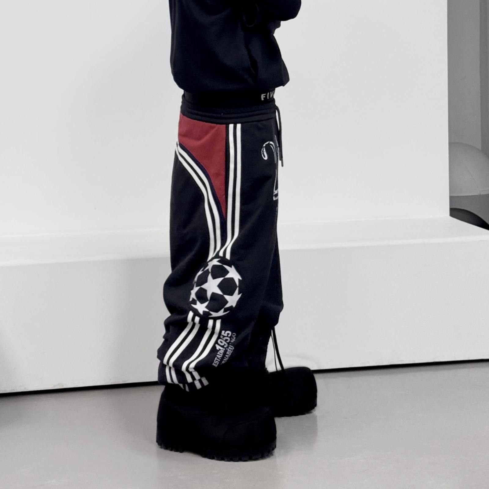 Japanese Brand Loose Baggy Track Football / Soccer Wide Leg Sweatpants Size US 30 / EU 46 - 1 Thumbnail