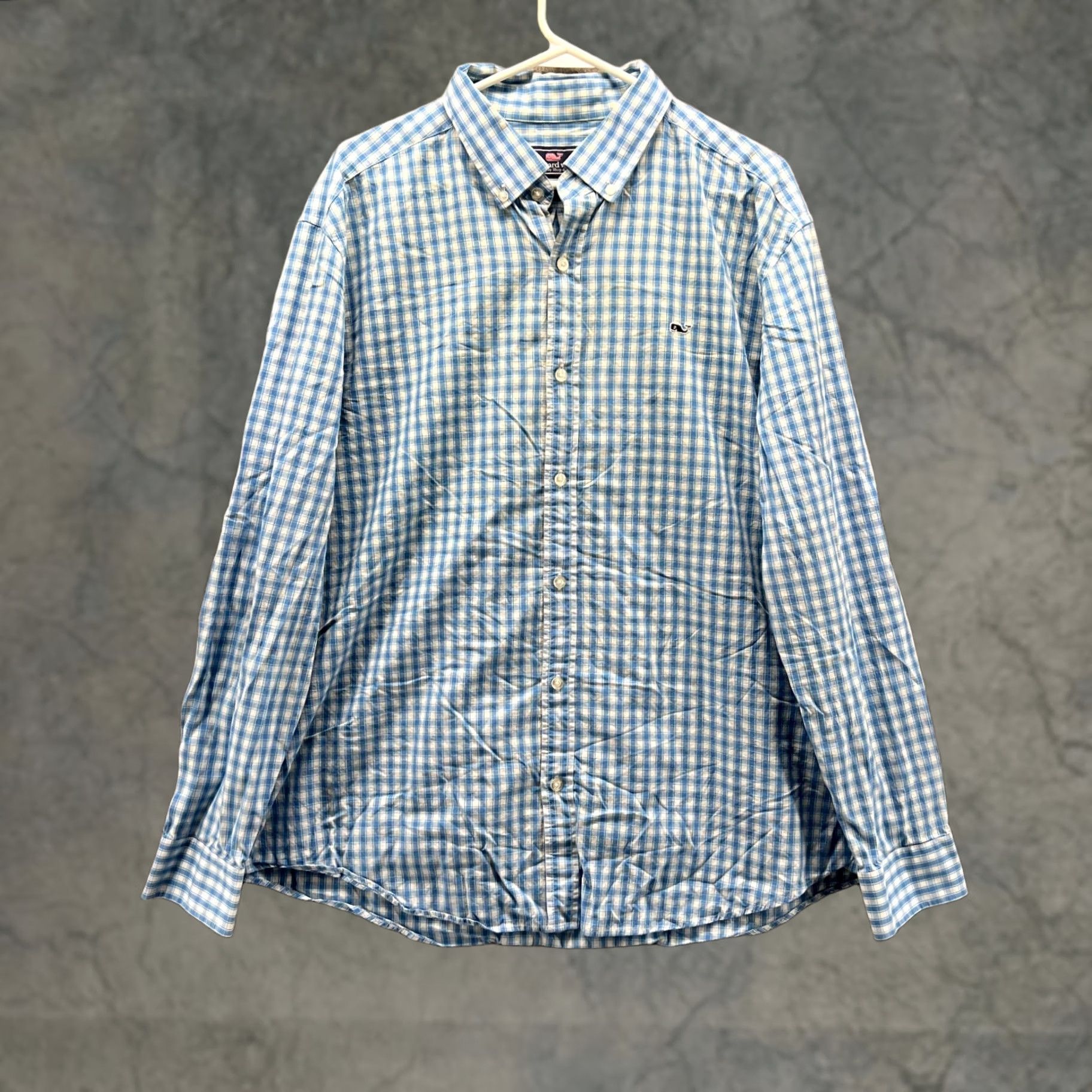 Vineyard Vines Vineyard Vines Shirt Men XL Blue Gingham Button-Down Collar Long Sleeve Size US XL / EU 56 / 4 - 1 Thumbnail