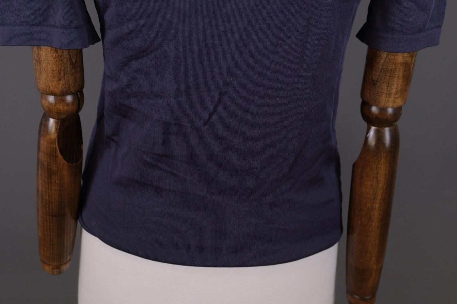 Wolford Wolford Blue Short Sleeve Stretch Top Shirt Size L Size L / US 10 / IT 46 - 10 Thumbnail