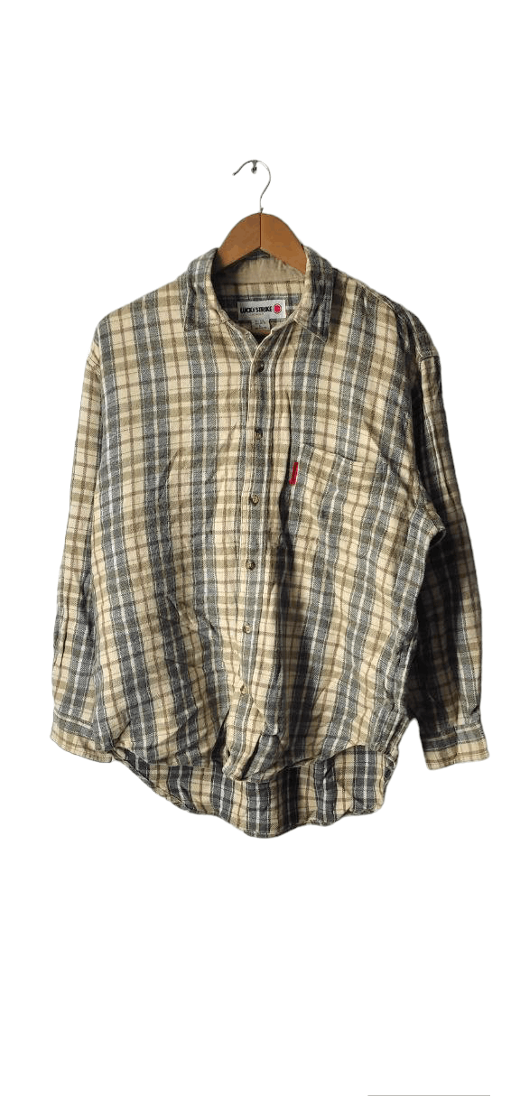 VINTAGE LUCKY STRIKE FLANNEL WOOL COTTON