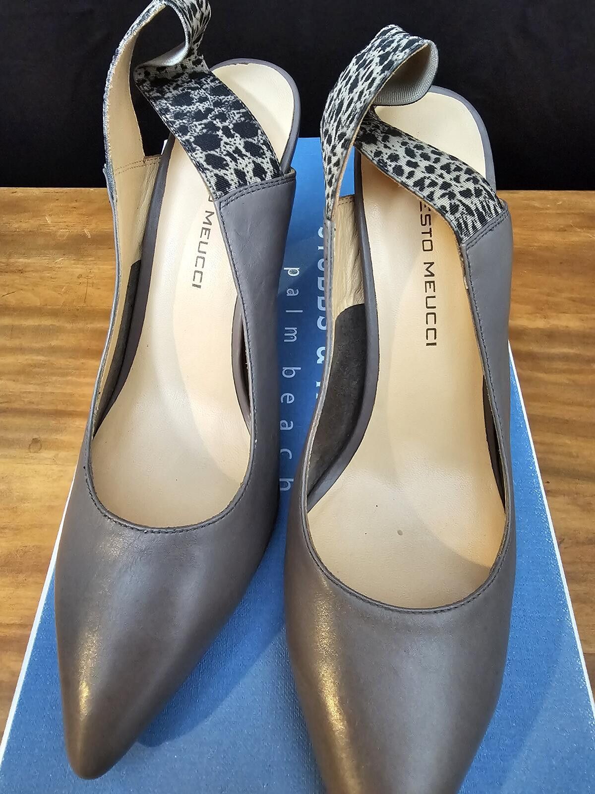 Other Sesto Meucci Heels Gray Womens Size 6 Leather Animal Print Size US 6 / IT 36 - 2 Thumbnail