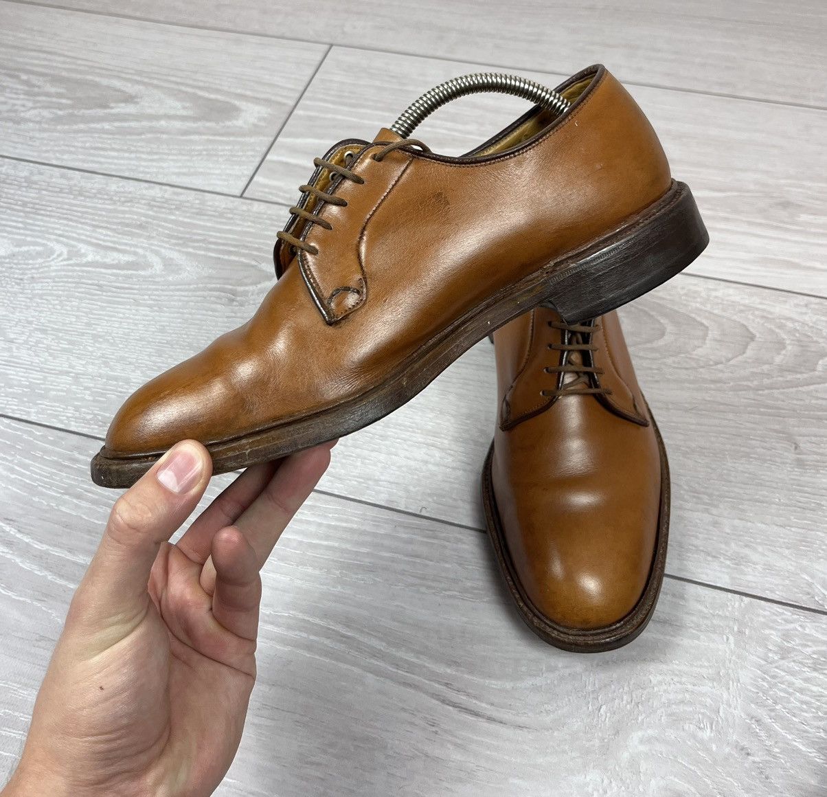 Tricker's Tricker’s England Vintage Leather Derby Shoes Boots 26.5cm Size US 8.5 / EU 41-42 - 8 Thumbnail