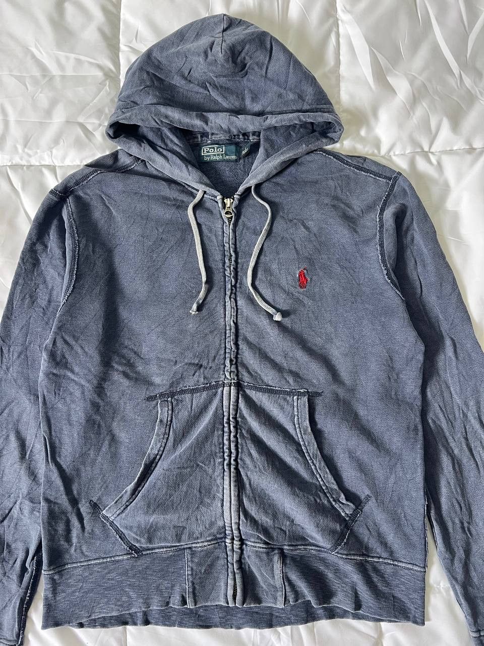 Polo Ralph Lauren × Ralph Lauren × Vintage Vintage Polo Ralph Lauren Hoodie Zipper Distressed Style Size US S / EU 44-46 / 1 - 2 Thumbnail