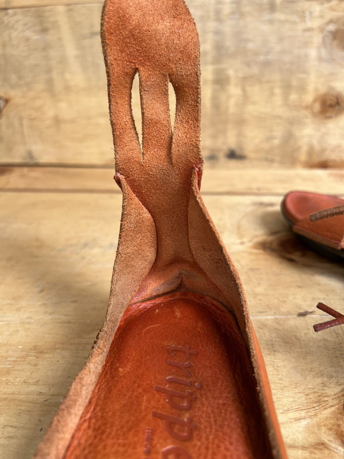 Trippen Trippen Womens Curls Orange Leather Sandals Size US 8 / IT 38 - 15 Thumbnail
