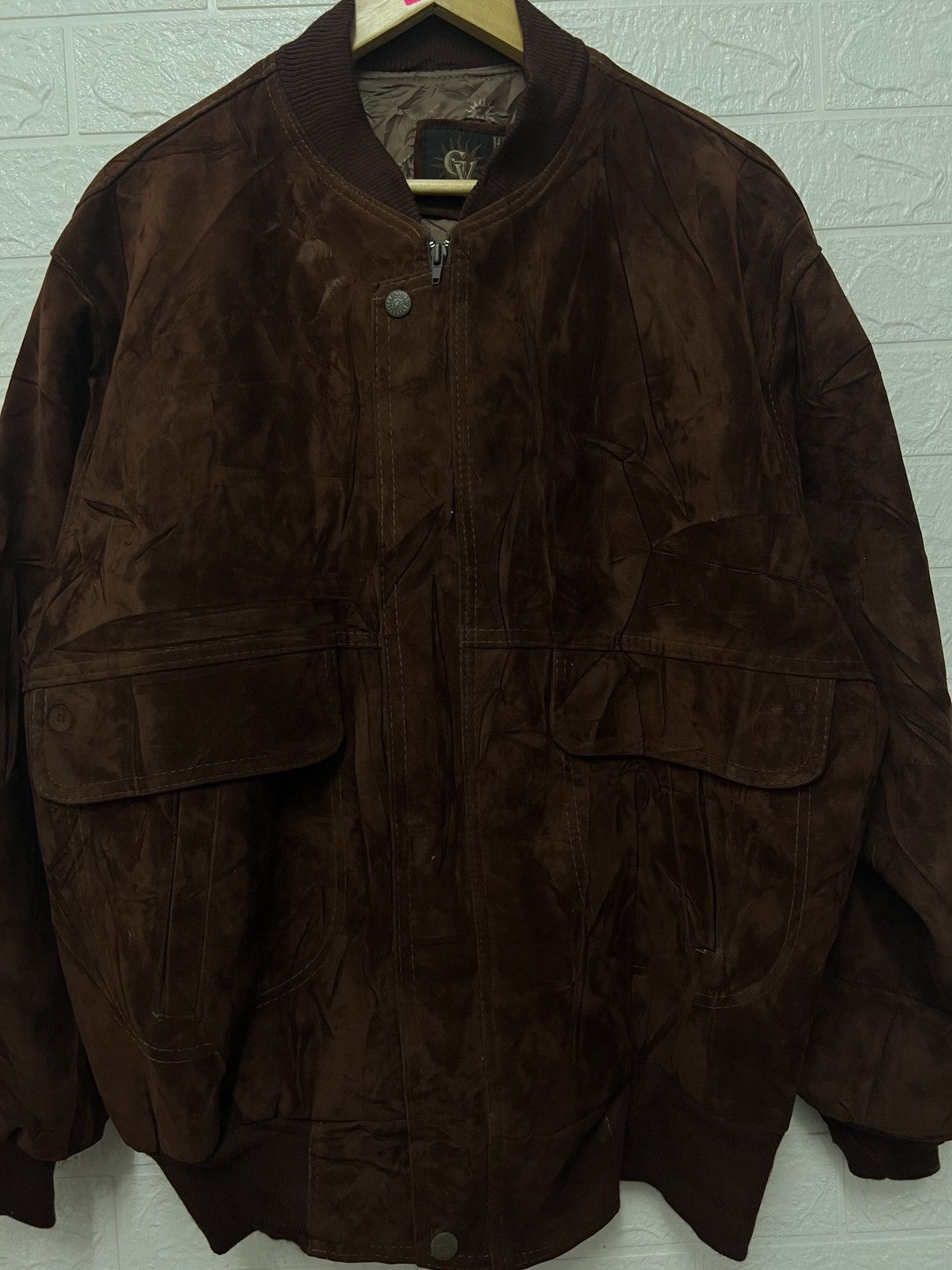 Other GV Handmade In Italy Faux Suede Leather Jacket Size US L / EU 52-54 / 3 - 1 Thumbnail