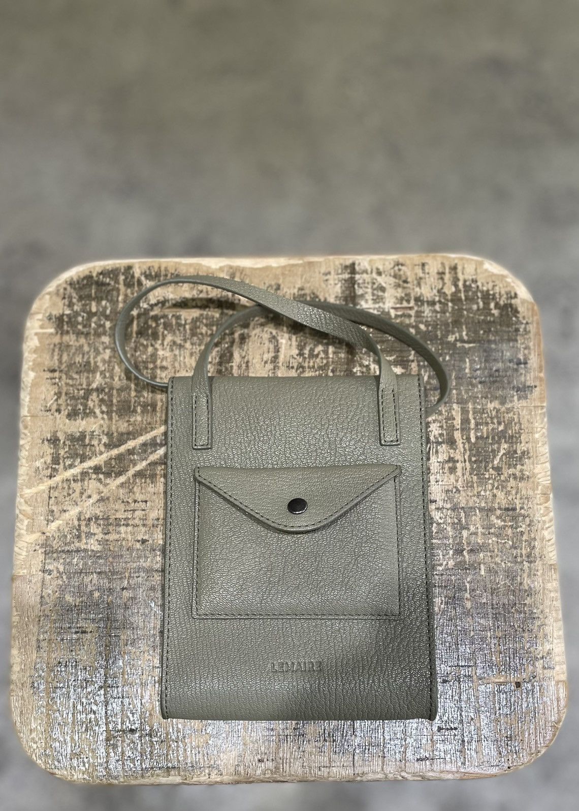 Lemaire Envelope Leather Cross-Body Pouch Bag in Beige, Men's