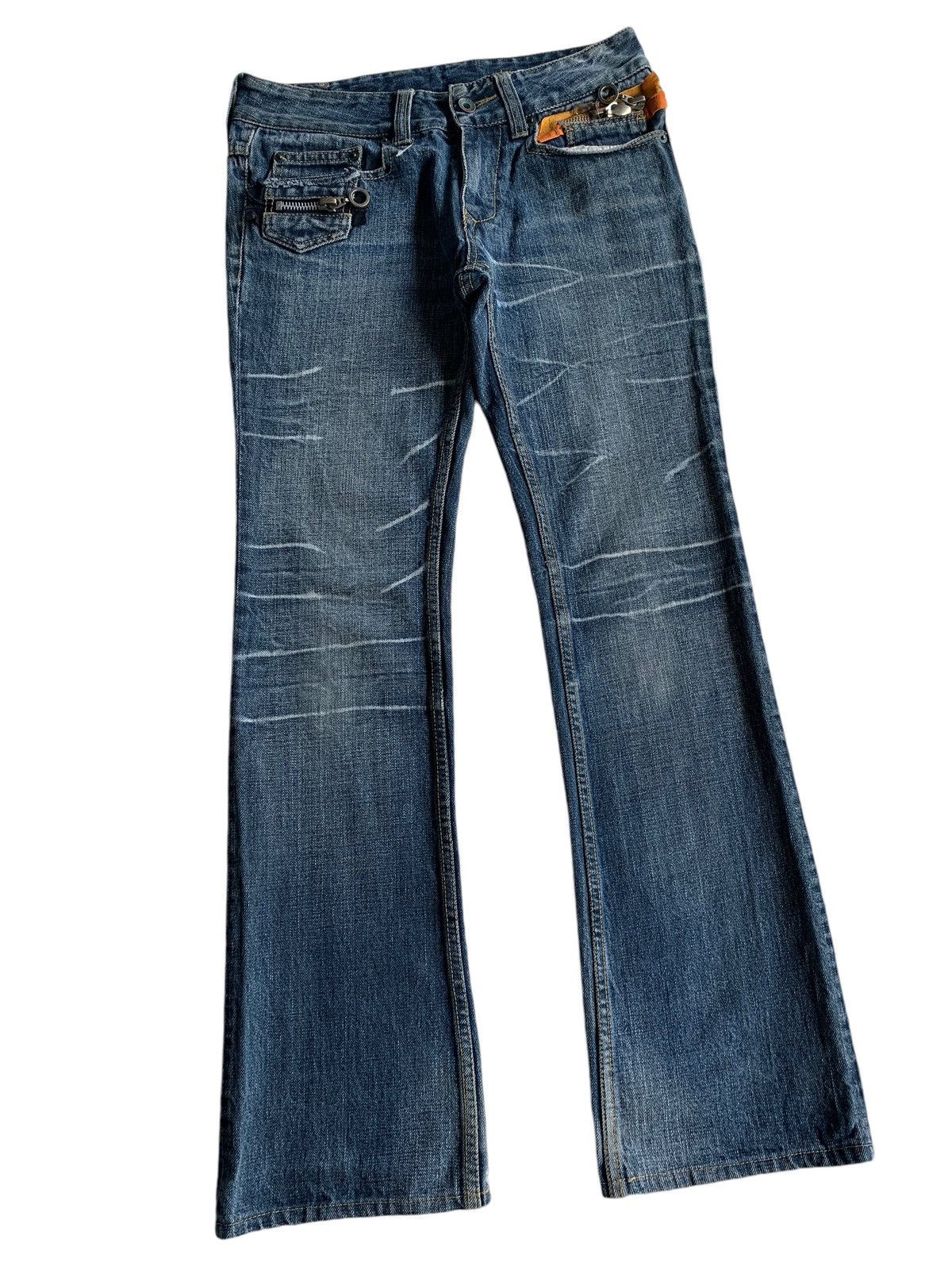 Tornado Mart Flare💥 Semantic Design Punk Style Rusty Distressed Denim☠️🎌 Size US 30 / EU 46 - 2 Thumbnail