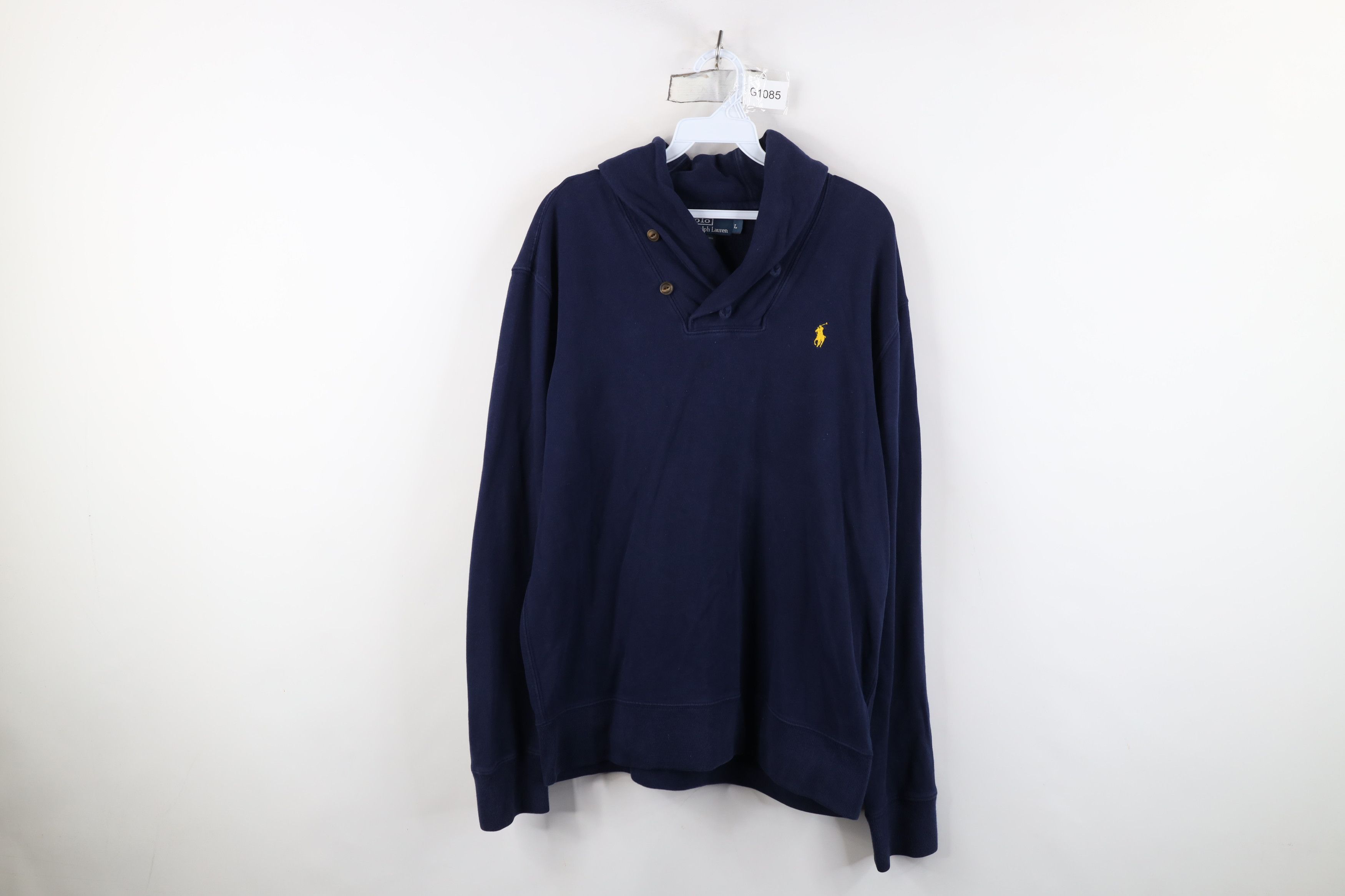 Polo Ralph Lauren Vintage 90s Ralph Lauren Distressed Sweatshirt Navy Blue Size US L / EU 52-54 / 3 - 1 Thumbnail