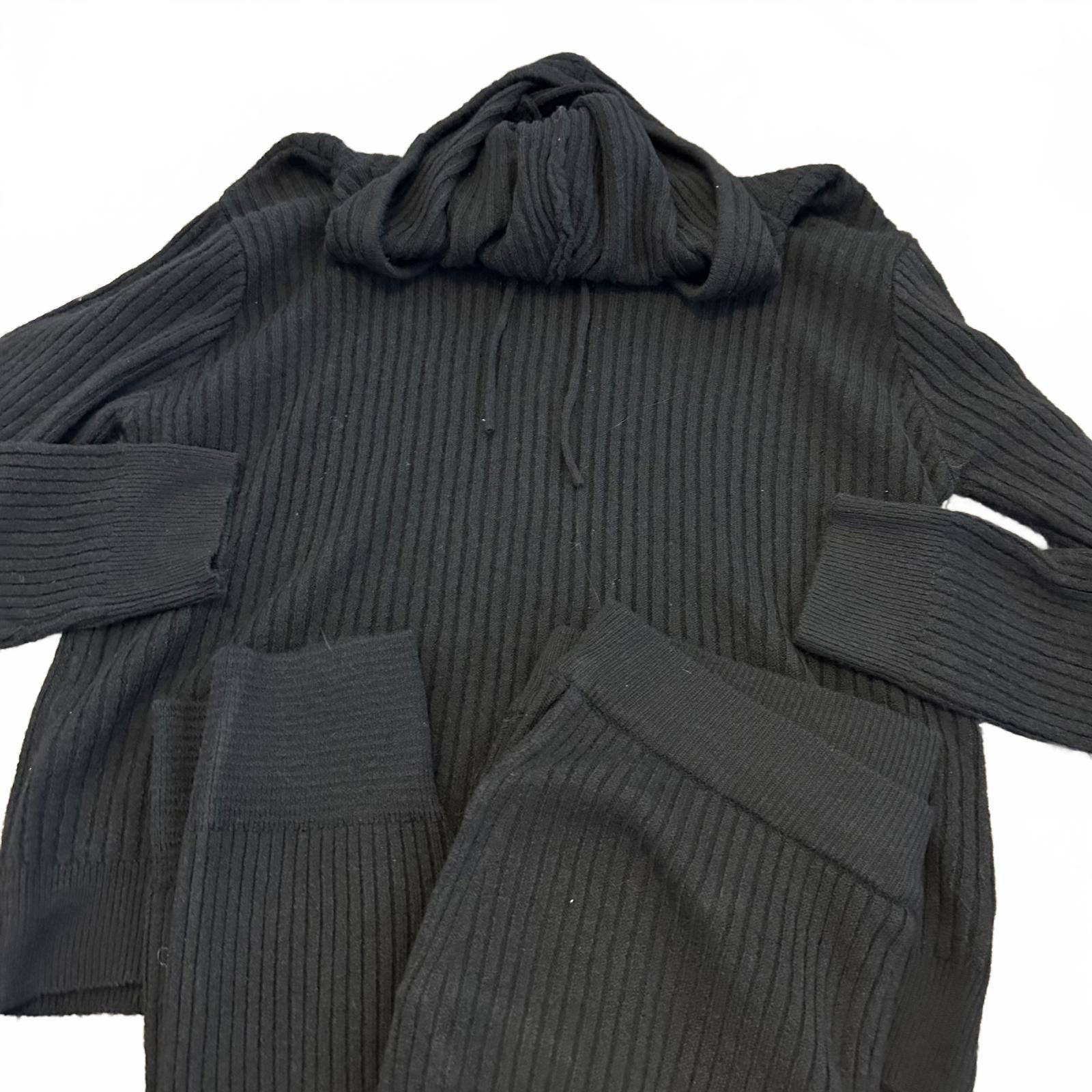 Designer Cozy Black Ribbed Lounge Set by No Boundaries - XXXL Size 42" / US 20 - 2 Thumbnail
