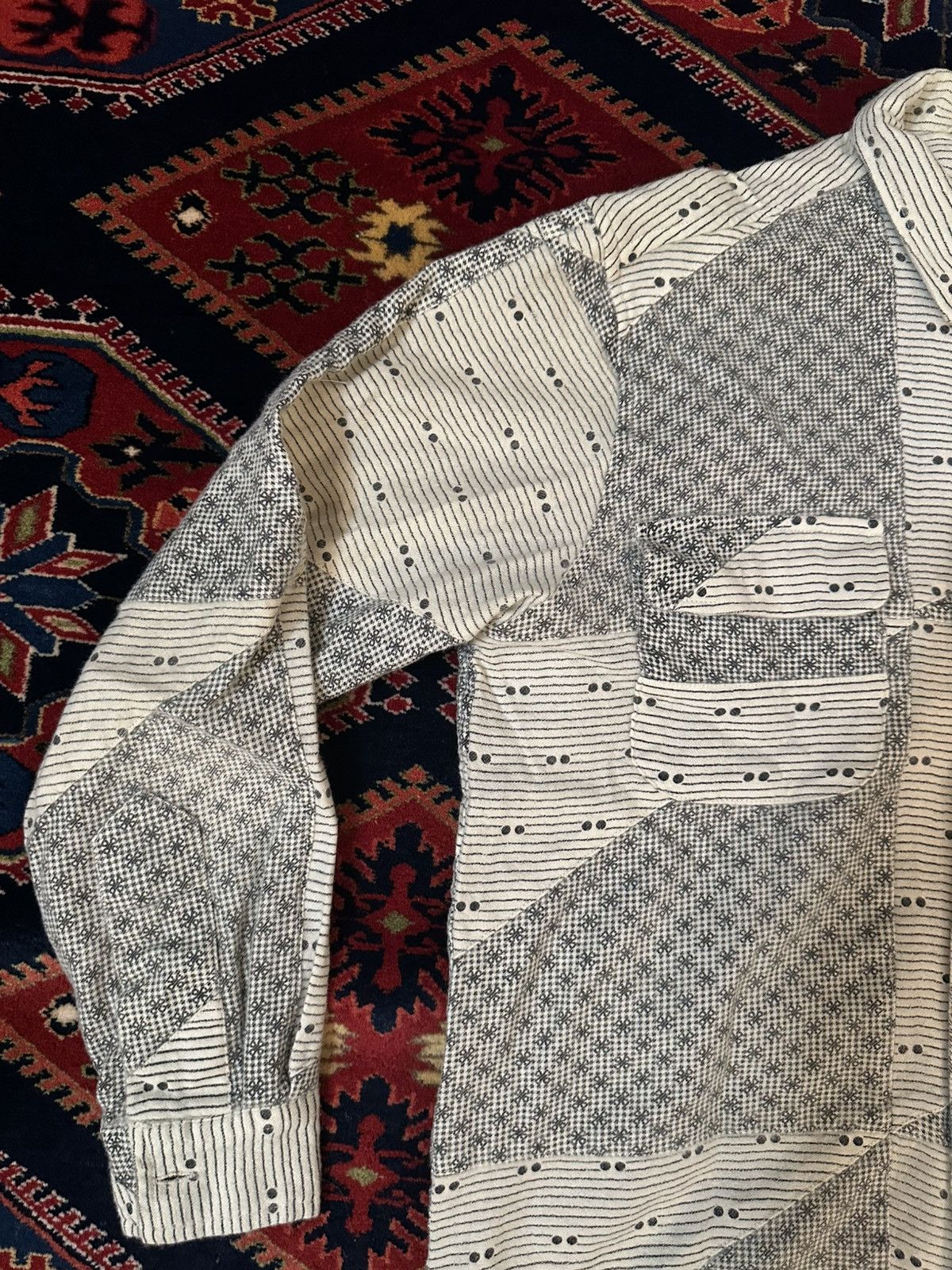 Bode Bode Patchwork Havana Long Sleeve Button Down Size US S / EU 44-46 / 1 - 7 Thumbnail