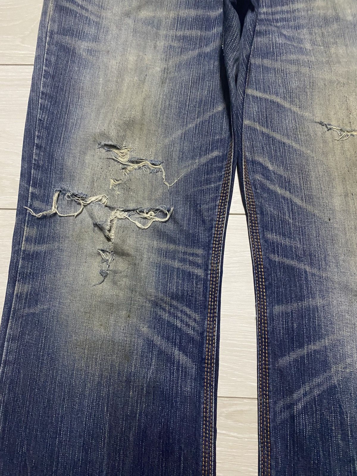 Junya Watanabe Vintage Edwin XV Buckle Back Wide Leg Baggy Bootcut Jeans Size US 36 / EU 52 - 7 Thumbnail