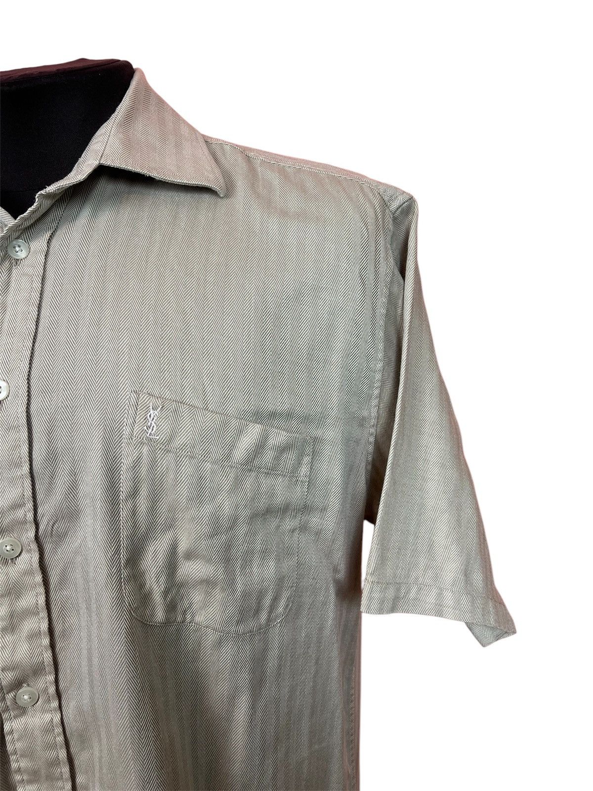 Vintage × Yves Saint Laurent yves sain laurent vintage shirt button ups beige short Size US XL / EU 56 / 4 - 2 Thumbnail