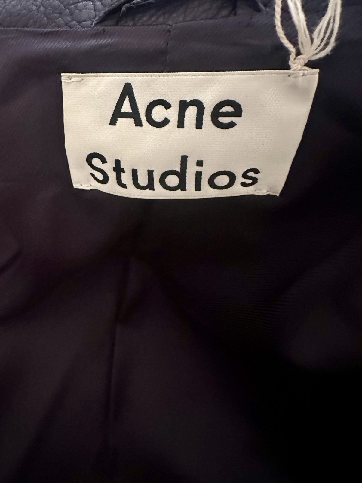 Acne Studios Navy Leather Jacket Size US XL / EU 56 / 4 - 7 Thumbnail