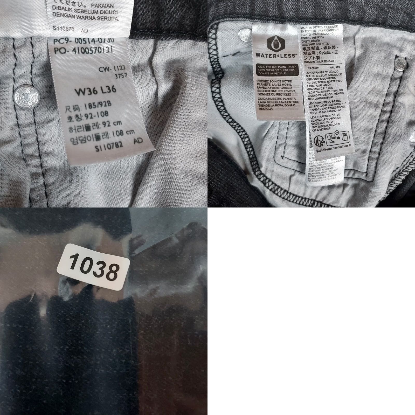 Levi's Levi’s 514 Jeans Men 36x36 Black Denim Straight Regular Mid Jeans Zip 5-Pocket Logo Stonewashed? (No, keep original) Size US 36 / EU 52 - 8 Thumbnail