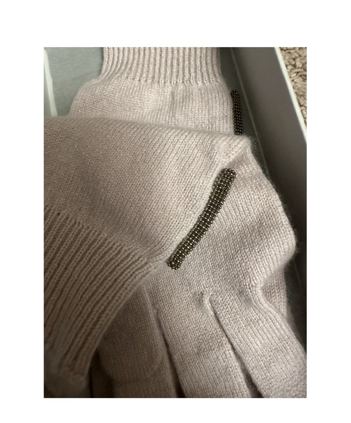 Brunello Cucinelli NWT Brunello Cucinelli Cashmere Glove w/ Monili Detai Size ONE SIZE - 2 Thumbnail