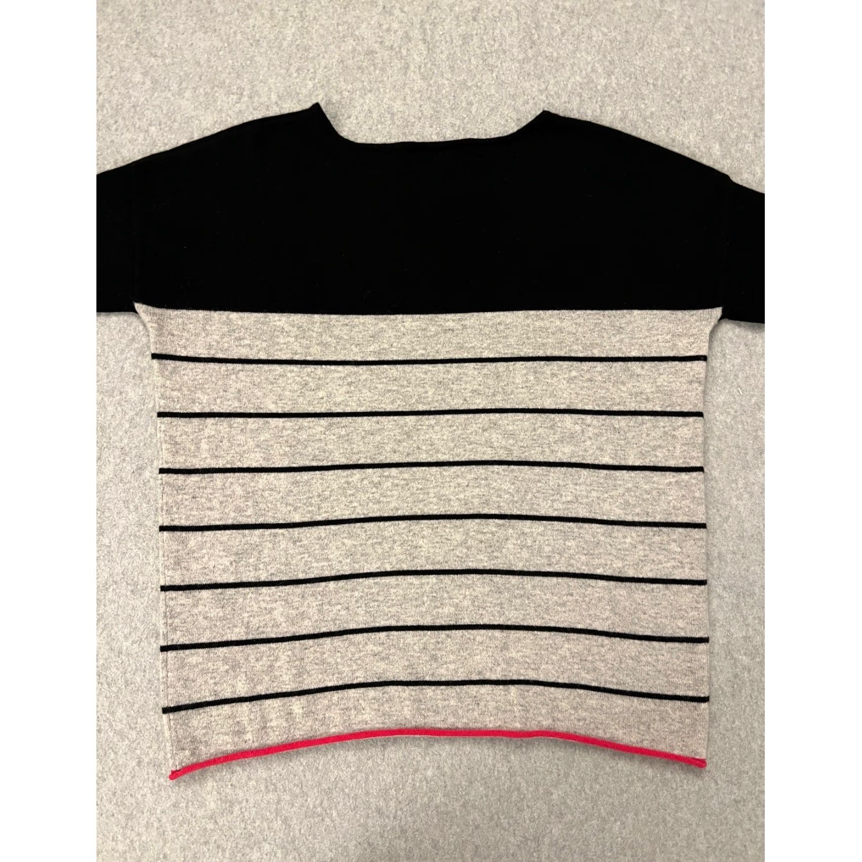 Vintage Philosophy Cashmere Sweater Womens Small Long Sleeve Pullover Striped Black Gray Size S / US 4 / IT 40 - 5 Thumbnail
