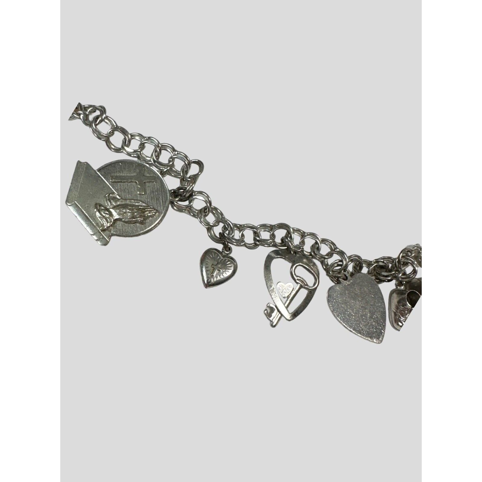 Vintage Vintage Forstner Charm Bracelet With Heart & Cross Charms An Size ONE SIZE - 8 Thumbnail
