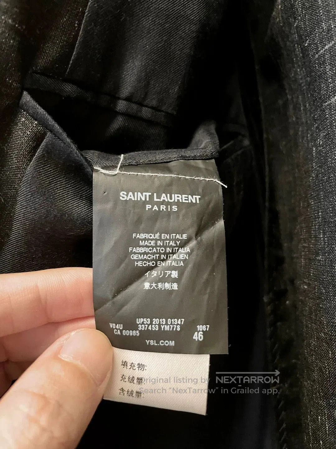Saint Laurent Paris Black Textured Double-Breasted Blazer. Size US M / EU 48-50 / 2 - 7 Thumbnail