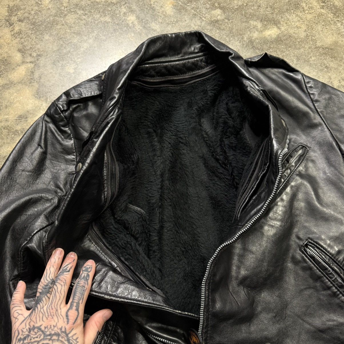 Vintage vintage 80s black leather zip up biker motorcycle jacket Size US M / EU 48-50 / 2 - 7 Thumbnail