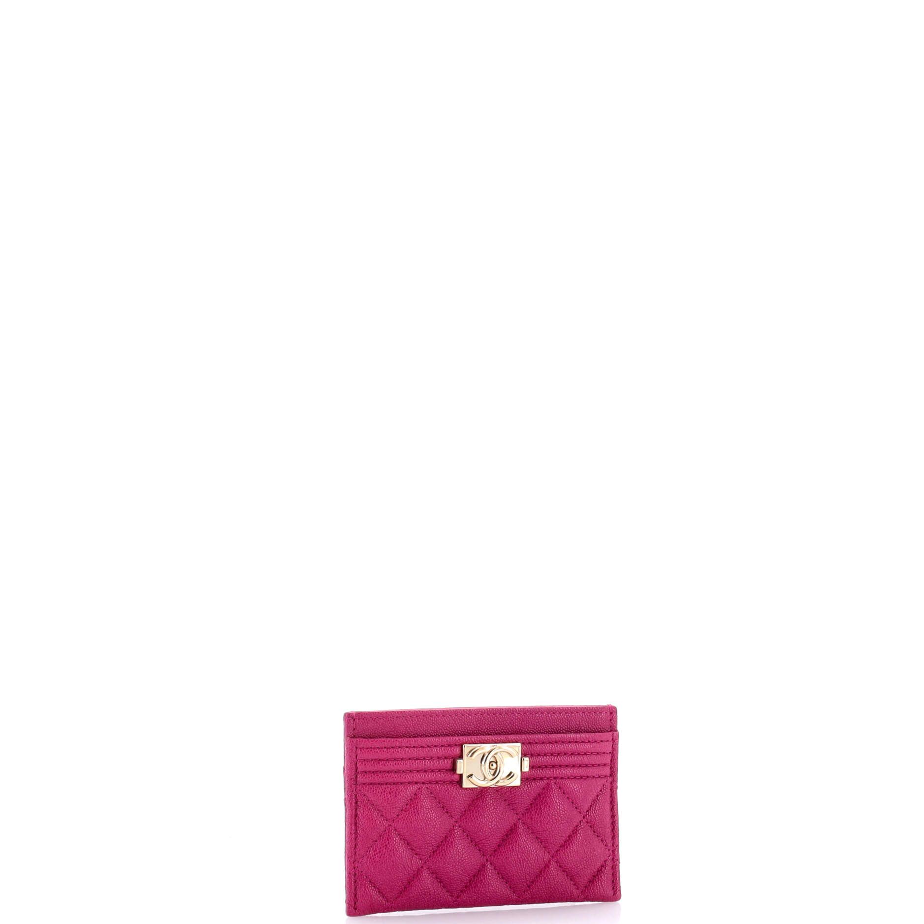 Chanel Boy Card Holder Quilted Caviar Size ONE SIZE - 1 Thumbnail