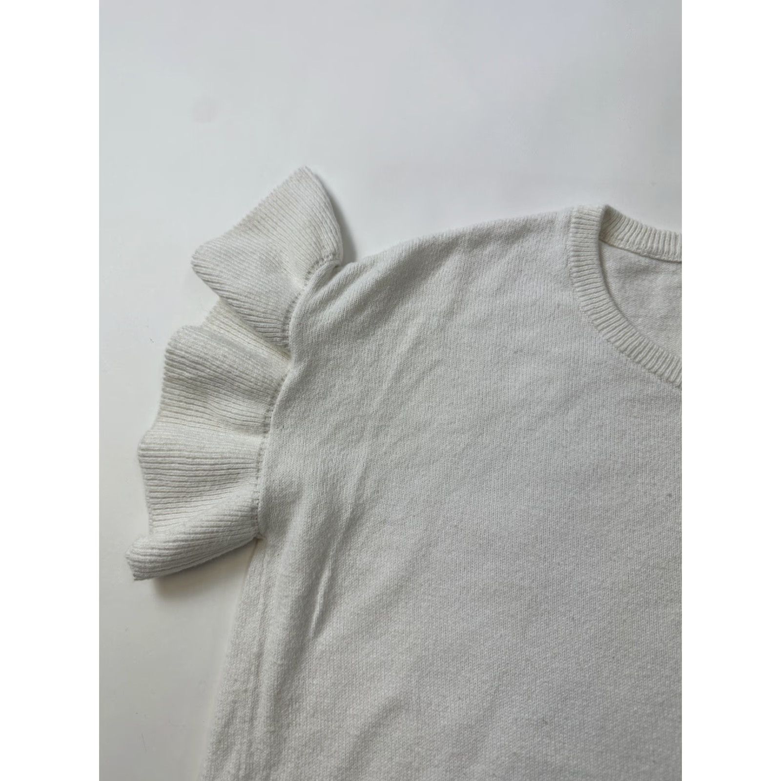 Madewell Madewell Shirt Women’s XS White Puff Sleeve Ruffle T-Shirt Casual Size XS / US 0-2 / IT 36-38 - 3 Thumbnail